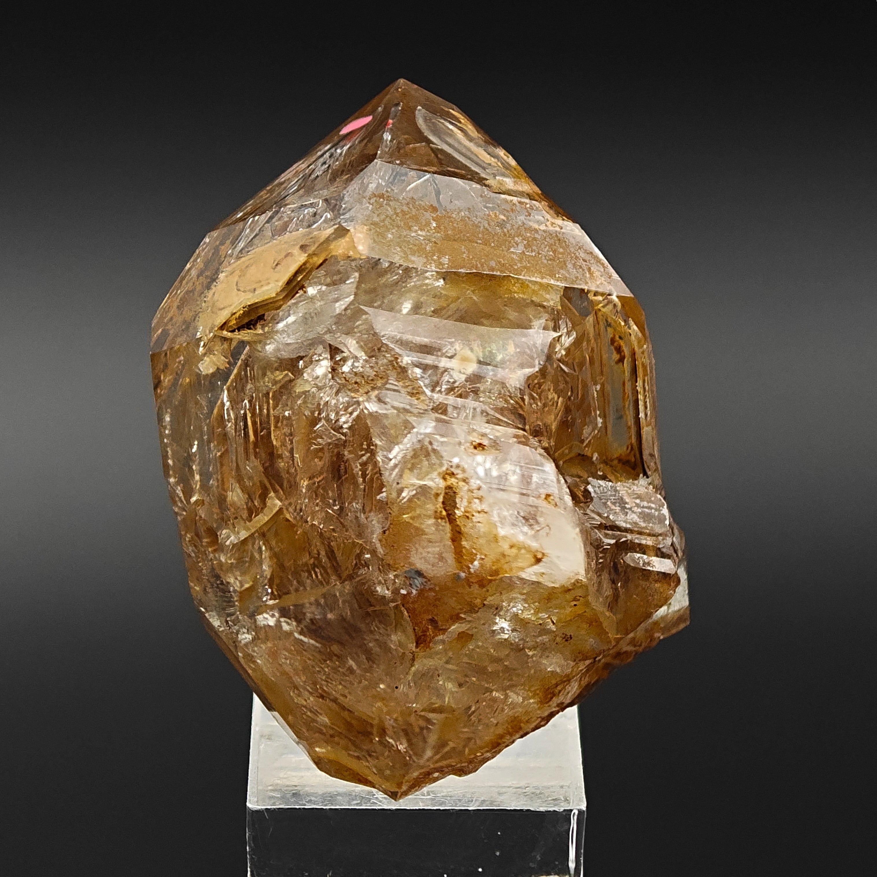 QUARTZ – Transparent Hopper Crystal with Clay Inclusions, Isolabona, Italy
