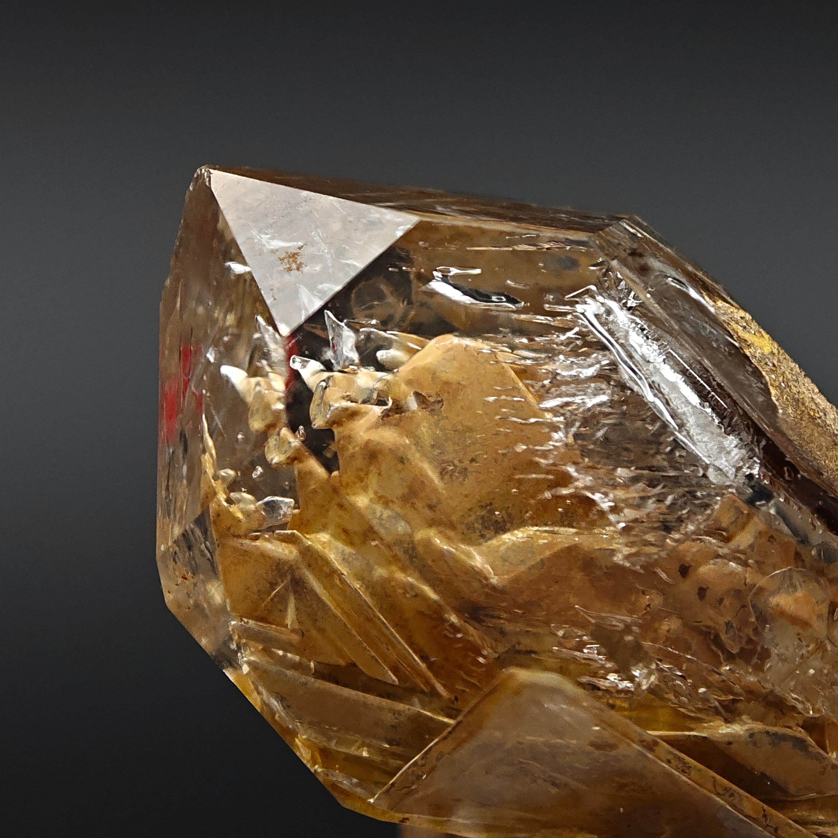 HOPPER QUARTZ – Transparent Crystal with Clay Inclusions, Nervia Valley, Italy
