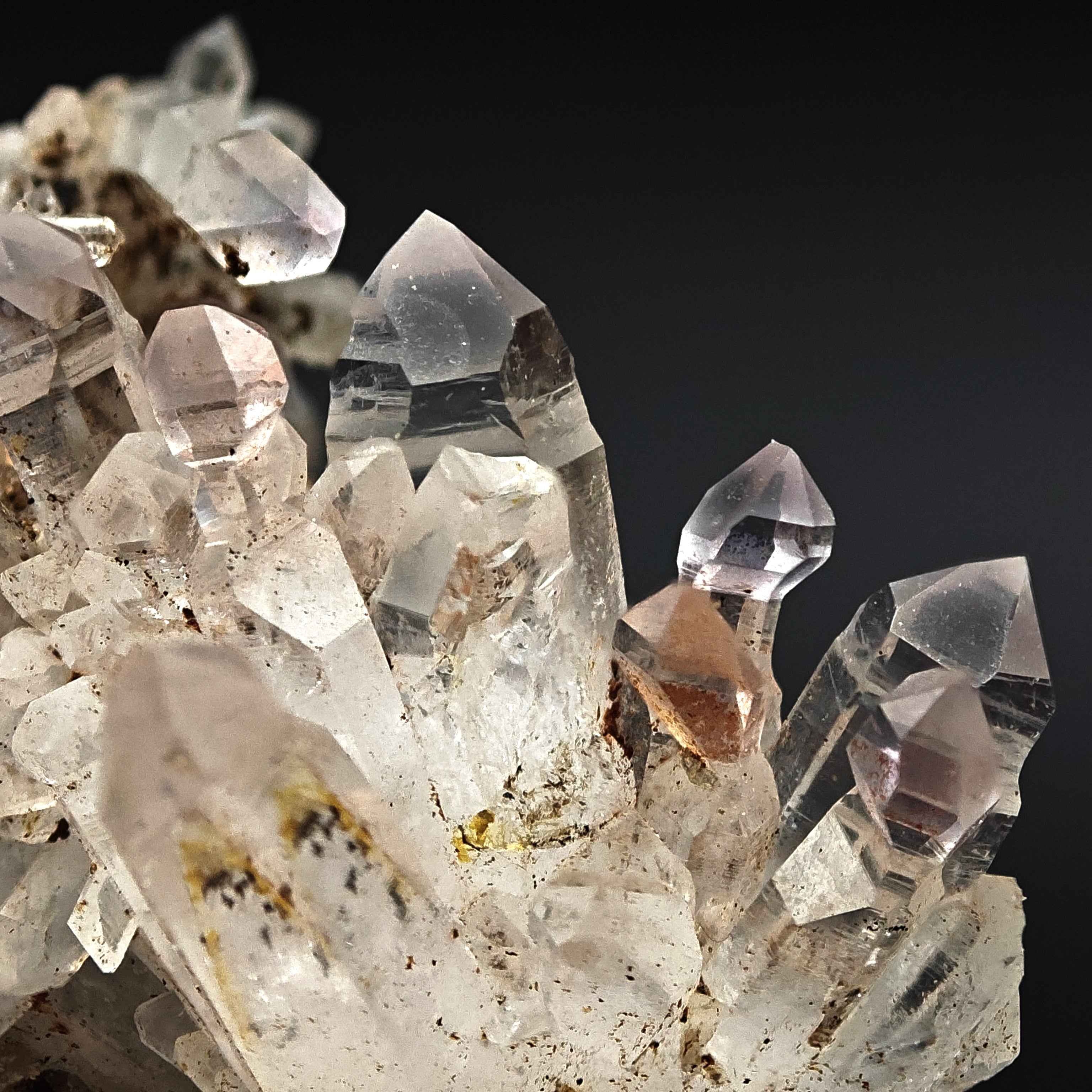 QUARTZ – Normal and Inverse Scepter Cluster, Highly Transparent, Tafelkop, Namibia