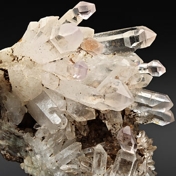 QUARTZ – Normal and Inverse Scepter Cluster, Highly Transparent, Tafelkop, Namibia