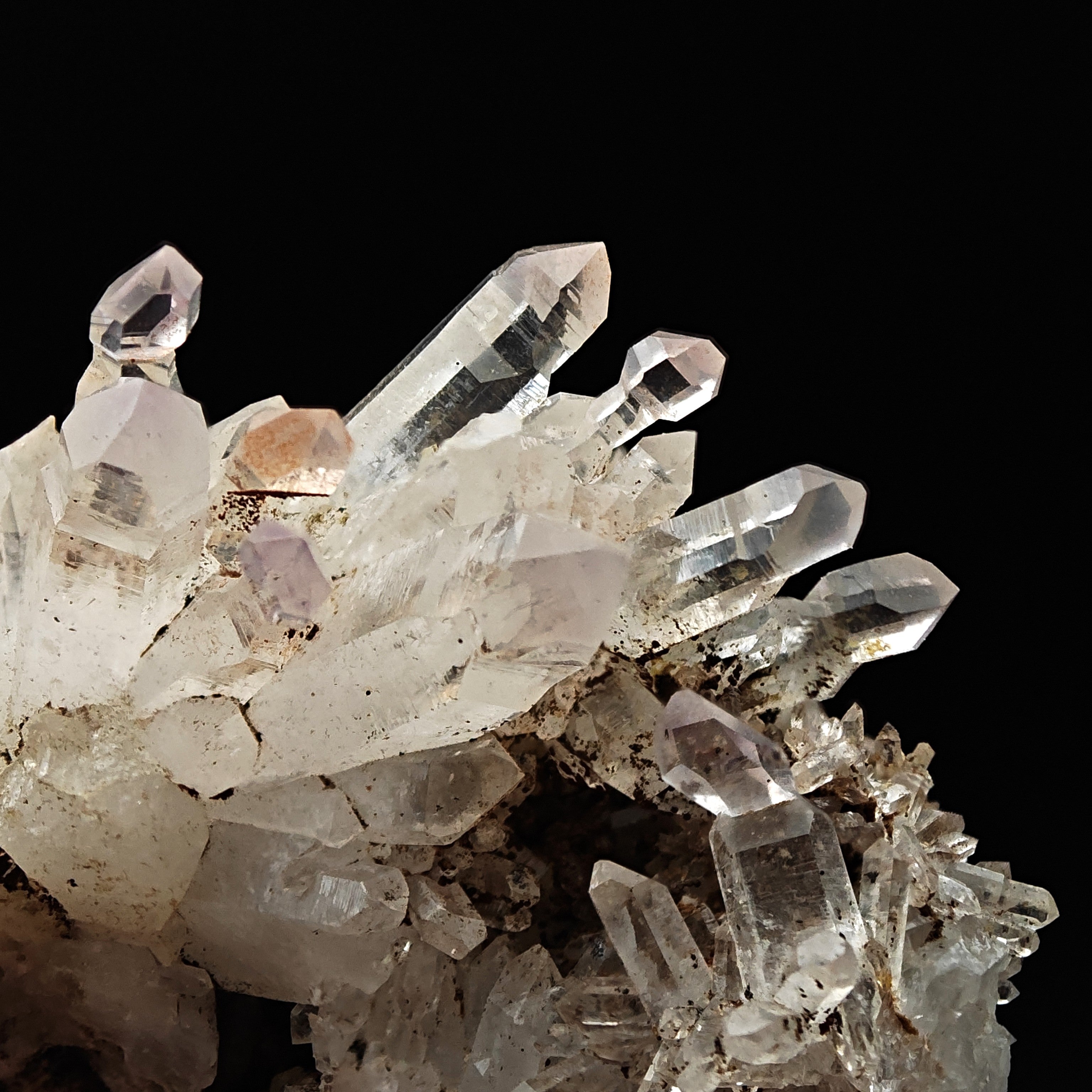 QUARTZ – Normal and Inverse Scepter Cluster, Highly Transparent, Tafelkop, Namibia