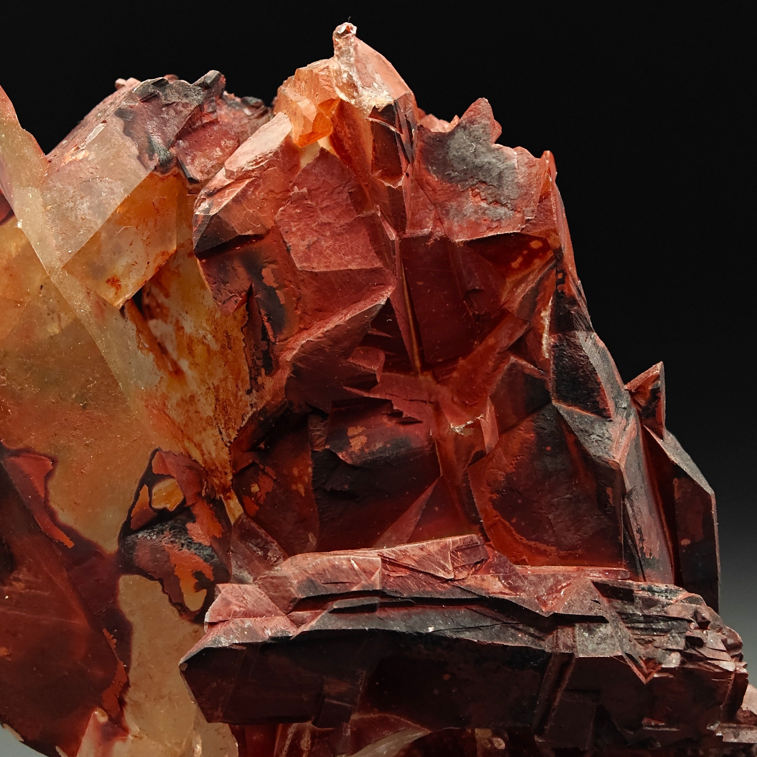 HEMATOID QUARTZ – Deep Red Crystal Cluster, Tinejdad, Morocco