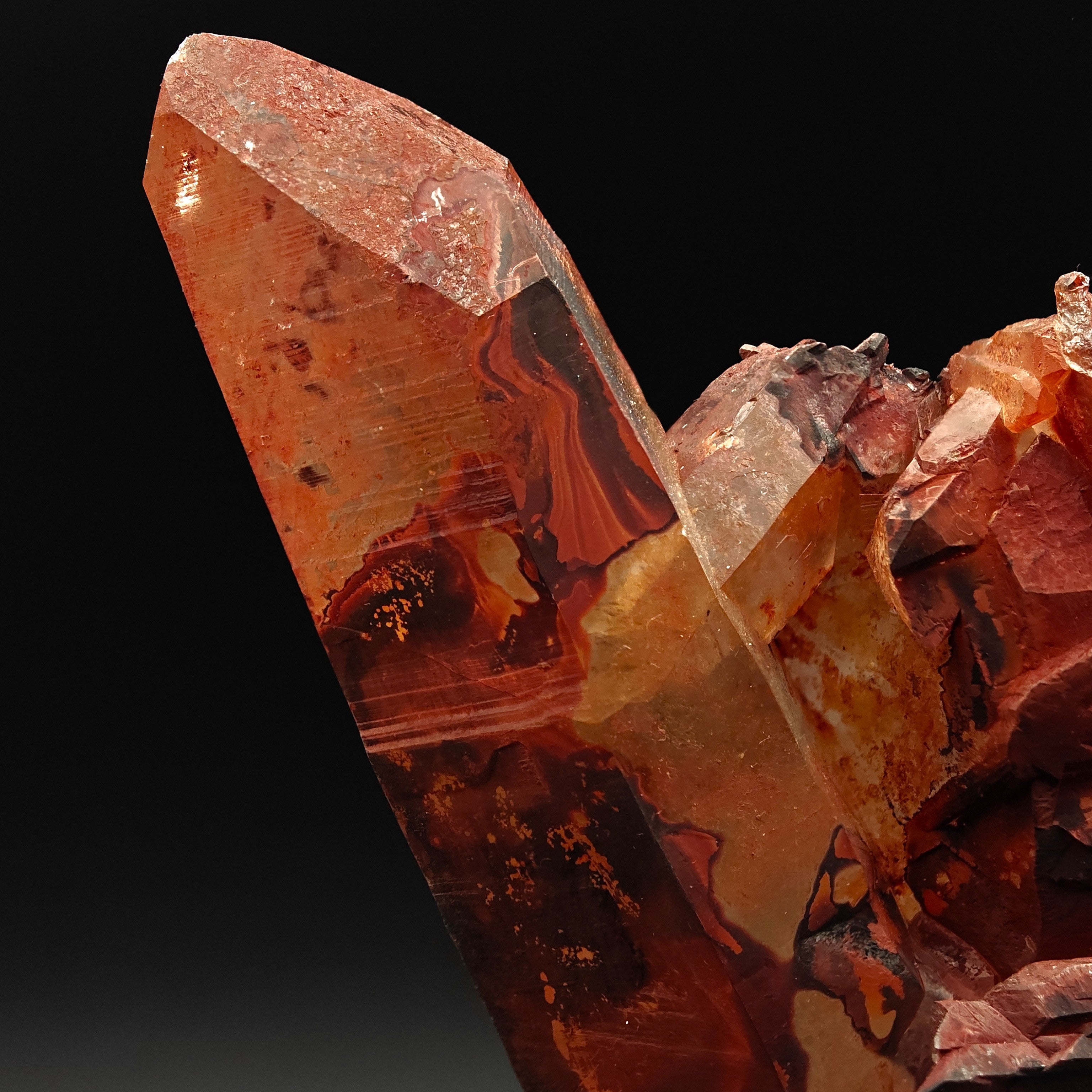 HEMATOID QUARTZ – Deep Red Crystal Cluster, Tinejdad, Morocco