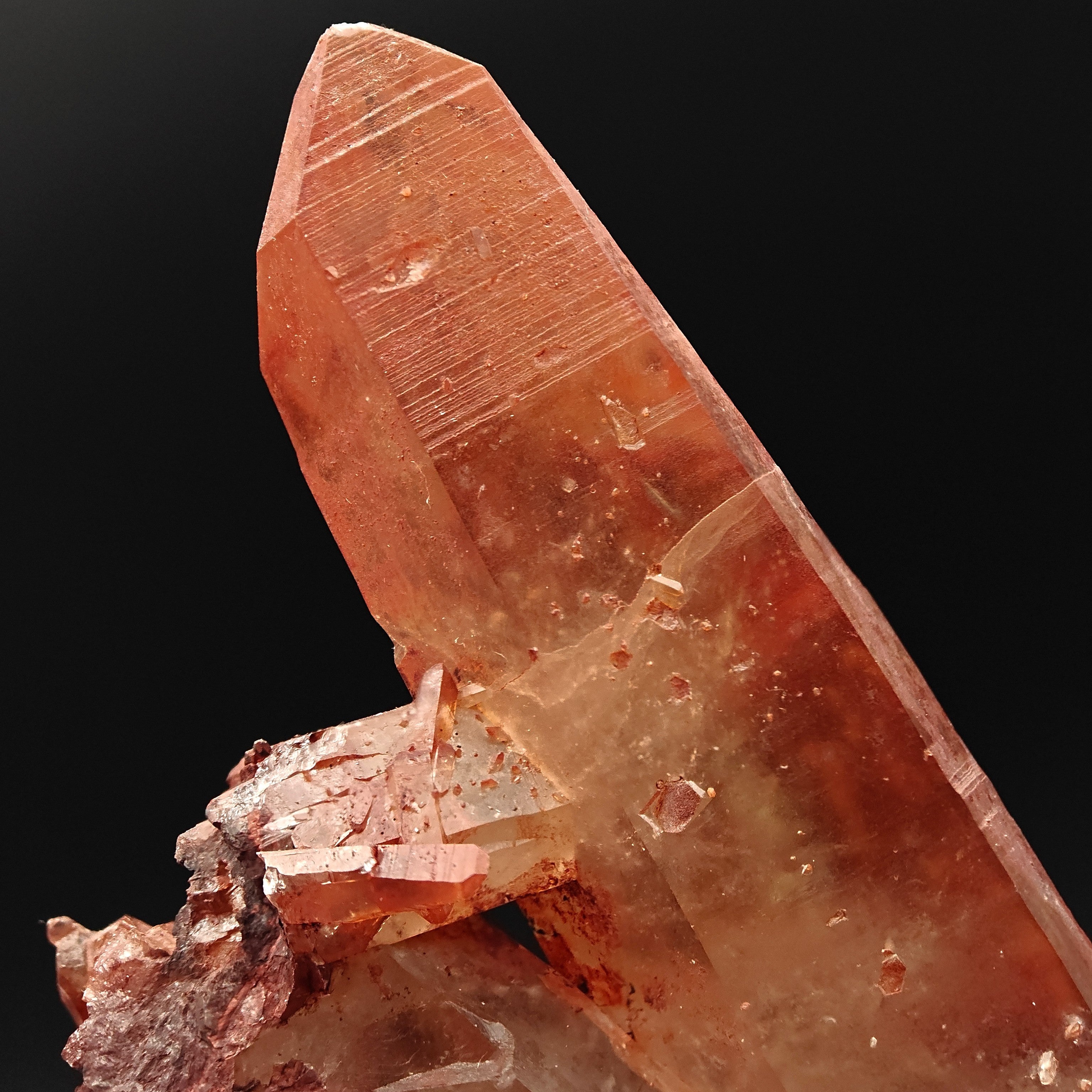 HEMATOID QUARTZ – Deep Red Crystal Cluster, Tinejdad, Morocco