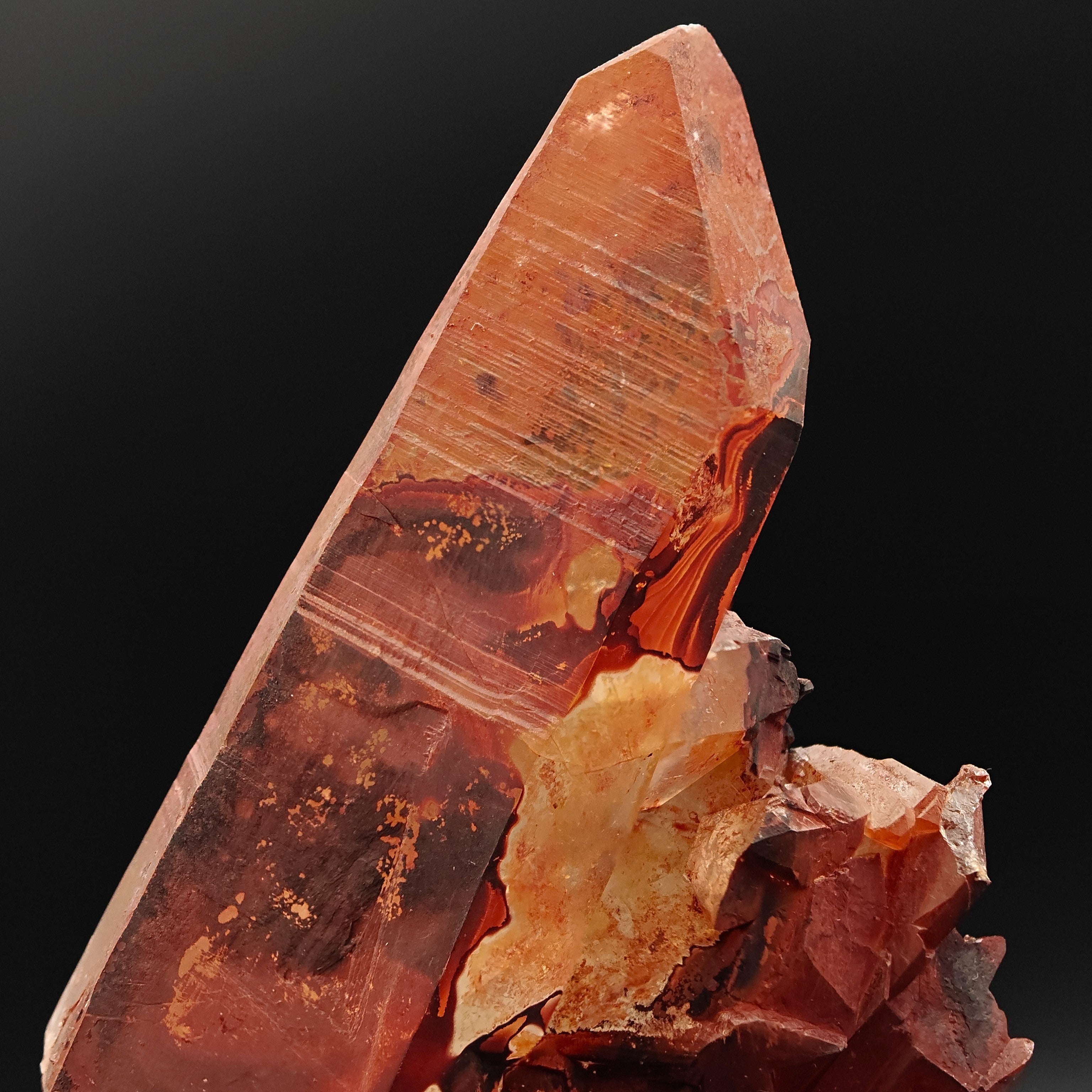 HEMATOID QUARTZ – Deep Red Crystal Cluster, Tinejdad, Morocco