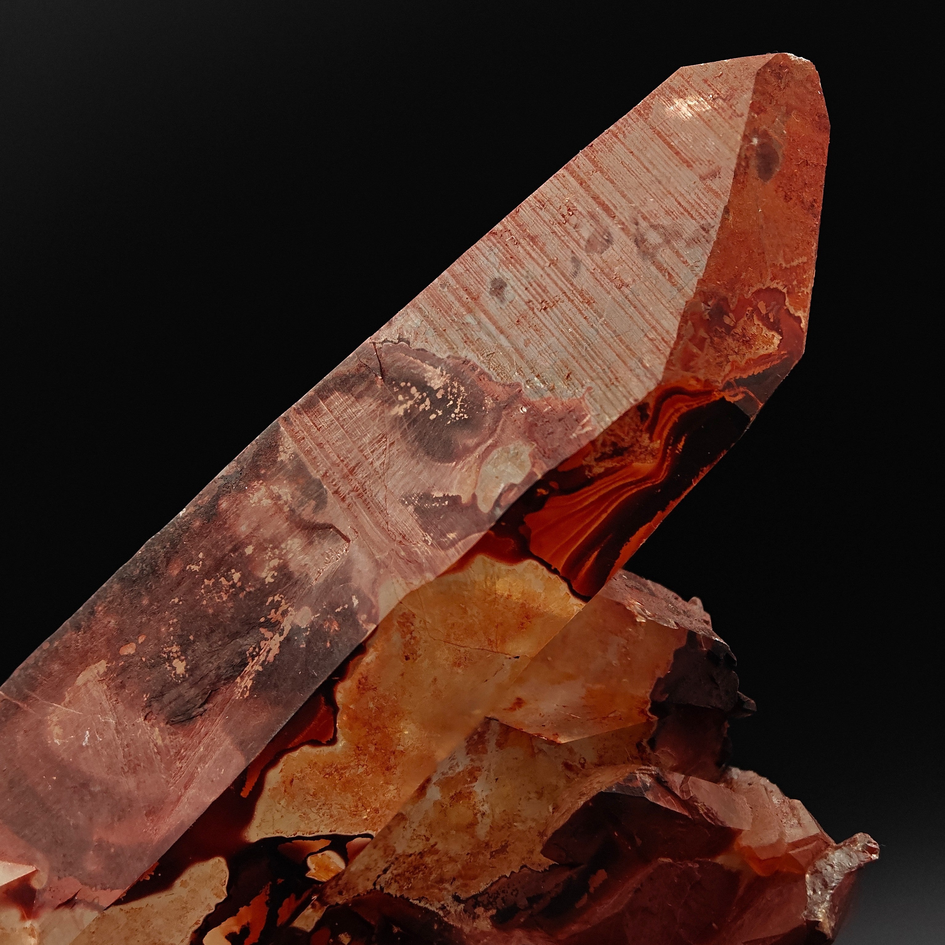 HEMATOID QUARTZ – Deep Red Crystal Cluster, Tinejdad, Morocco