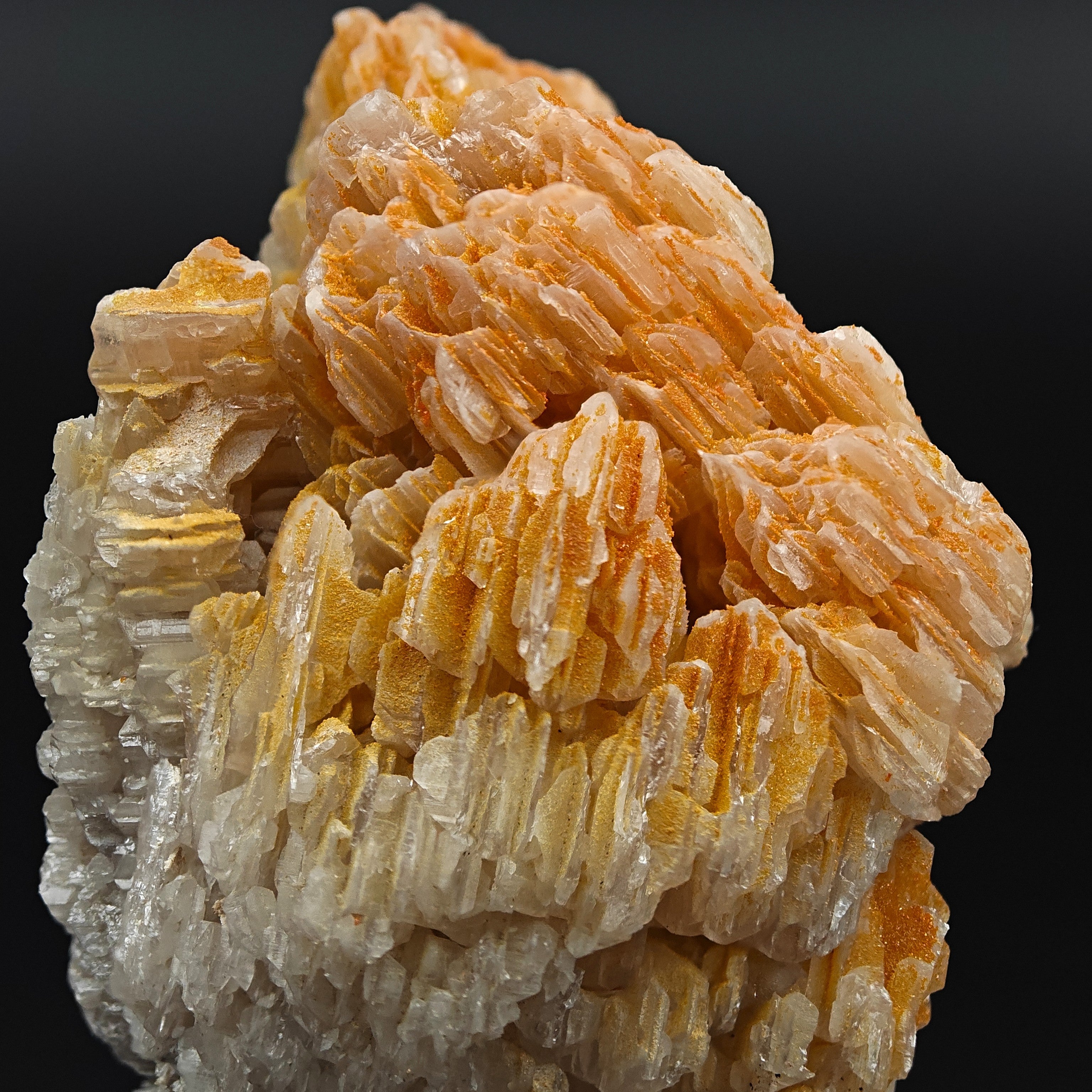 MIMETITE & CERUSSITE – Orange on White Reticulated Snowflake Twin, Iran