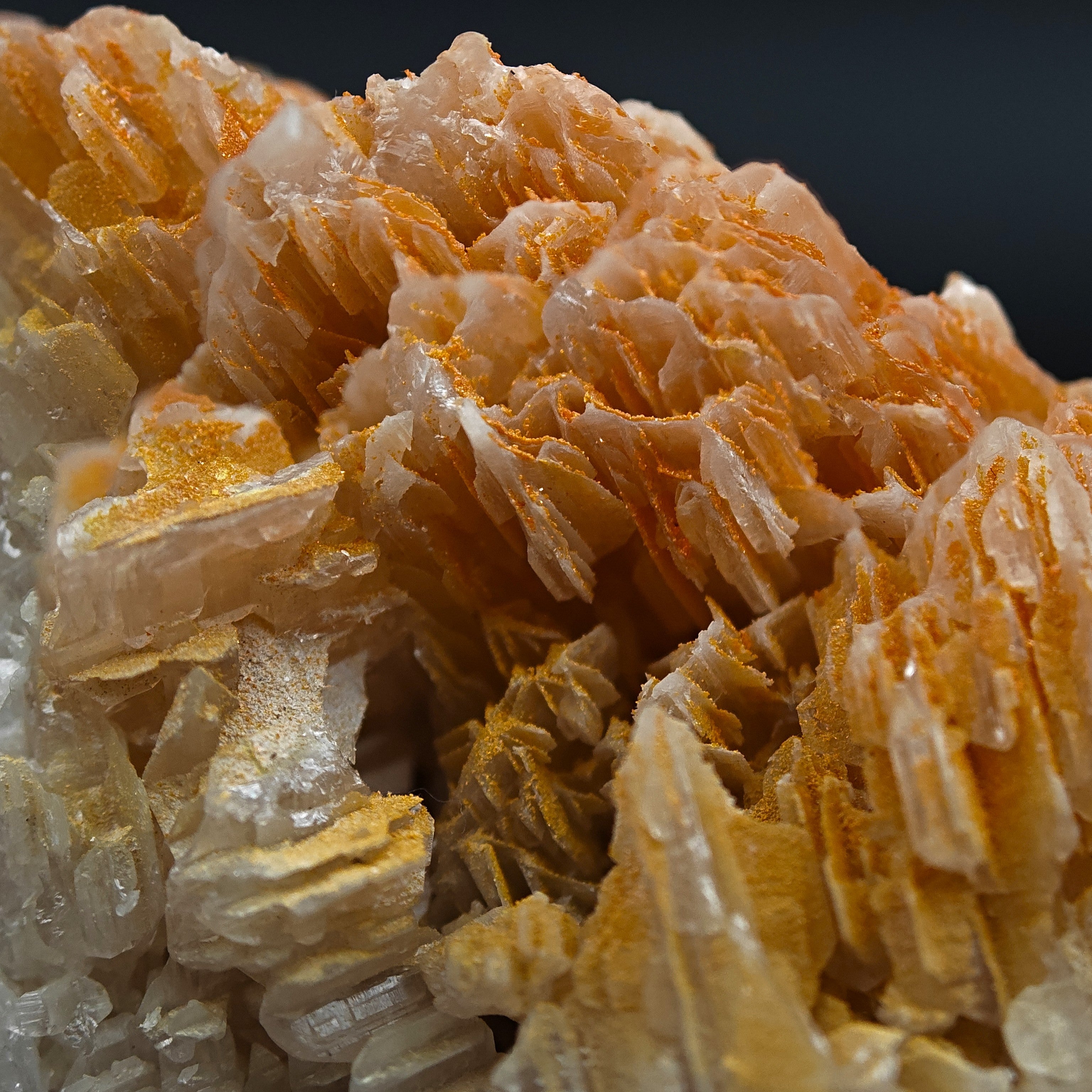 MIMETITE & CERUSSITE – Orange on White Reticulated Snowflake Twin, Iran