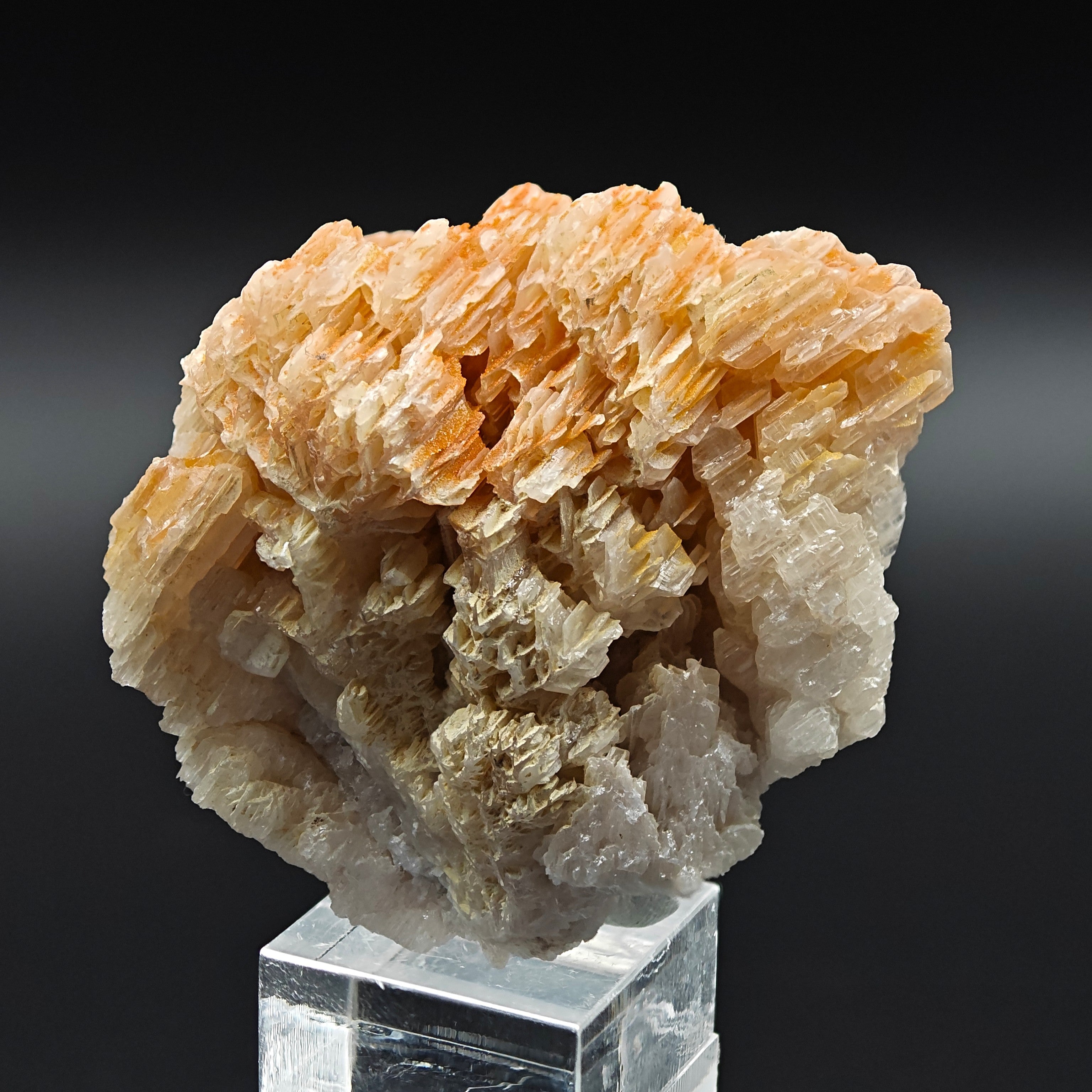 MIMETITE & CERUSSITE – Orange on White Reticulated Snowflake Twin, Iran