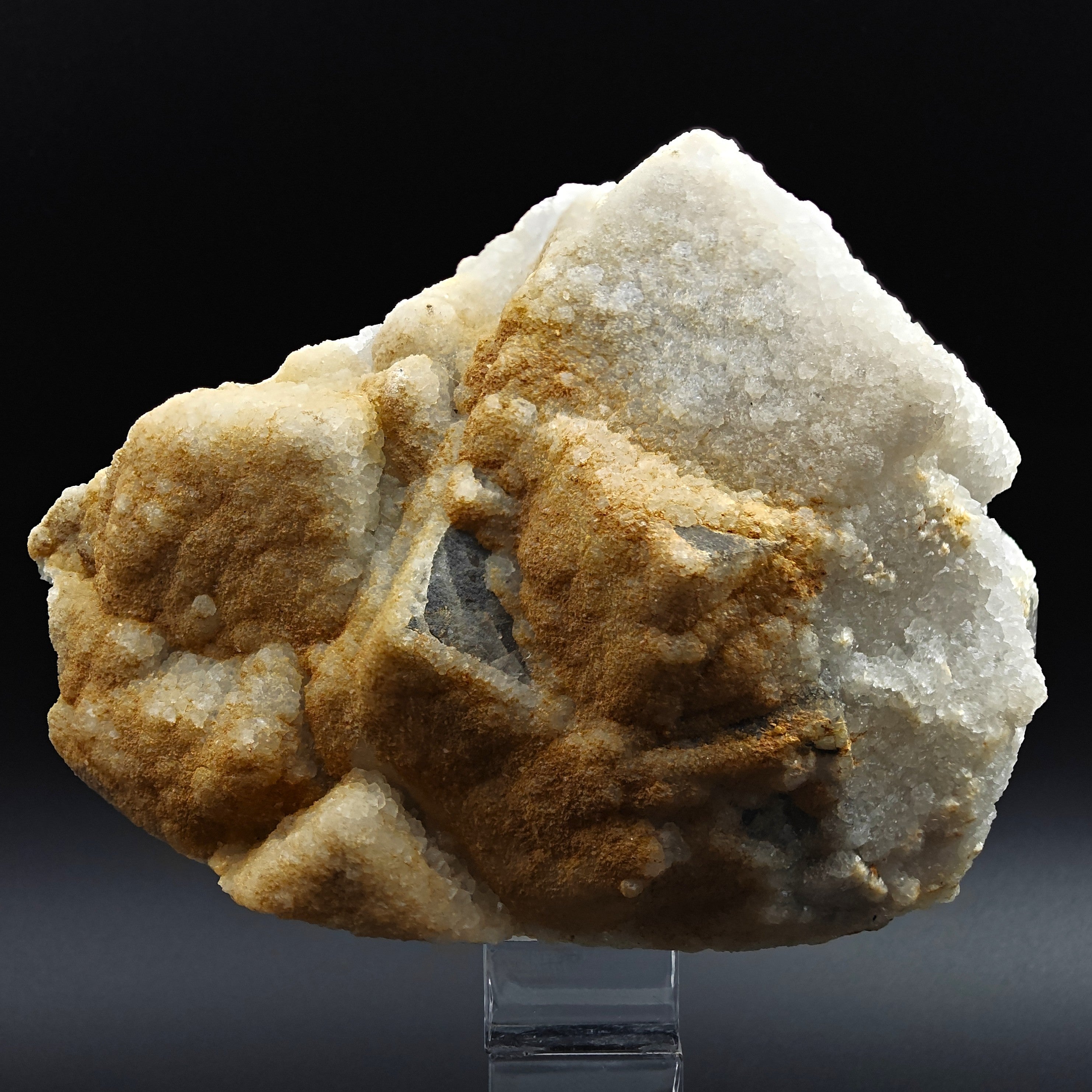 FLUORITE & CALCITE – Large 139mm Crystal Cluster, Silius Mine, Sardinia, Italy