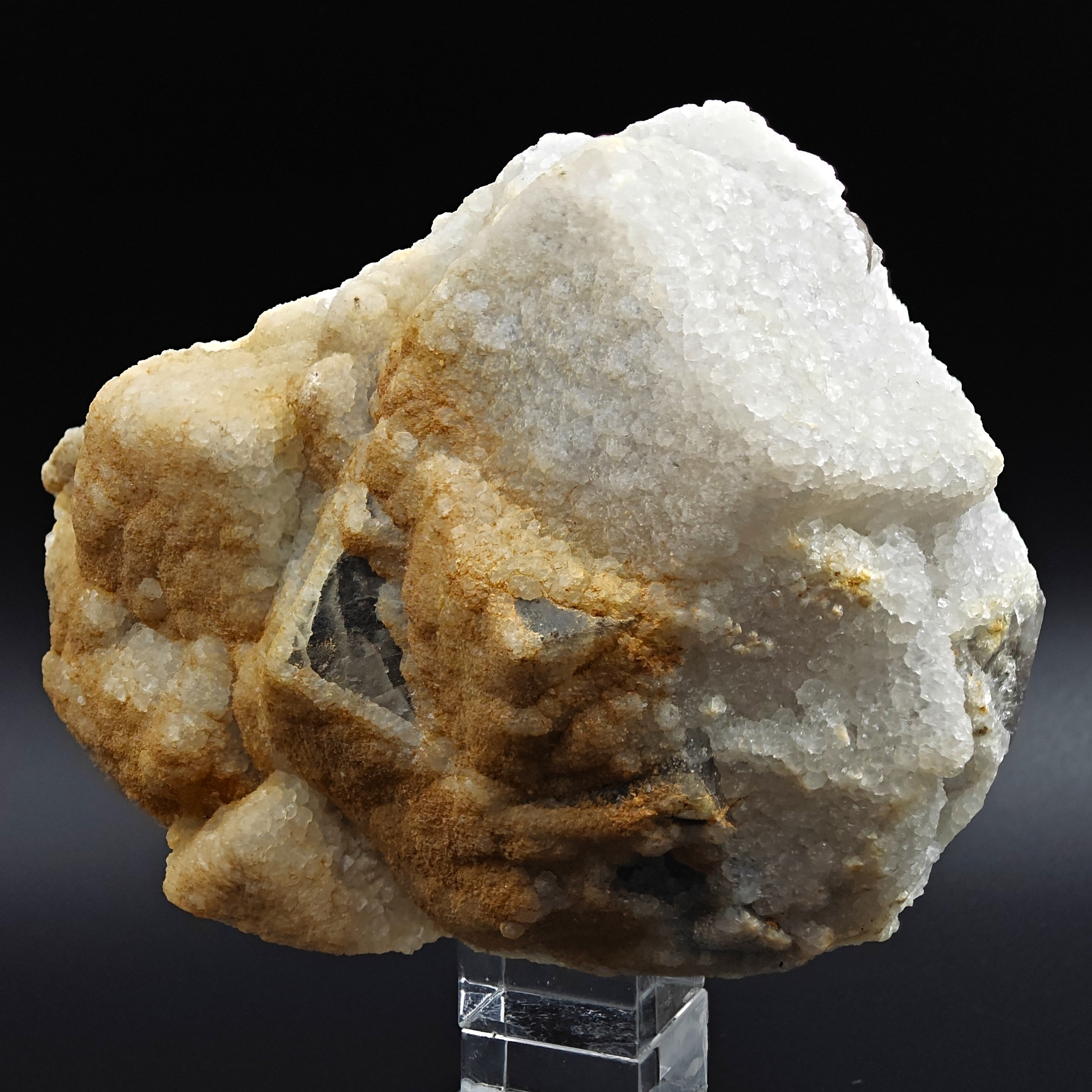 FLUORITE & CALCITE – Large 139mm Crystal Cluster, Silius Mine, Sardinia, Italy