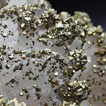 GOLDEN MARCASITE – "Snow-Capped Mountain" on Calcite, Sardinia, Italy