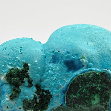 CHRYSOCOLLA – Candy-Like Blue Botryoidal Crystals on Malachite, Congo