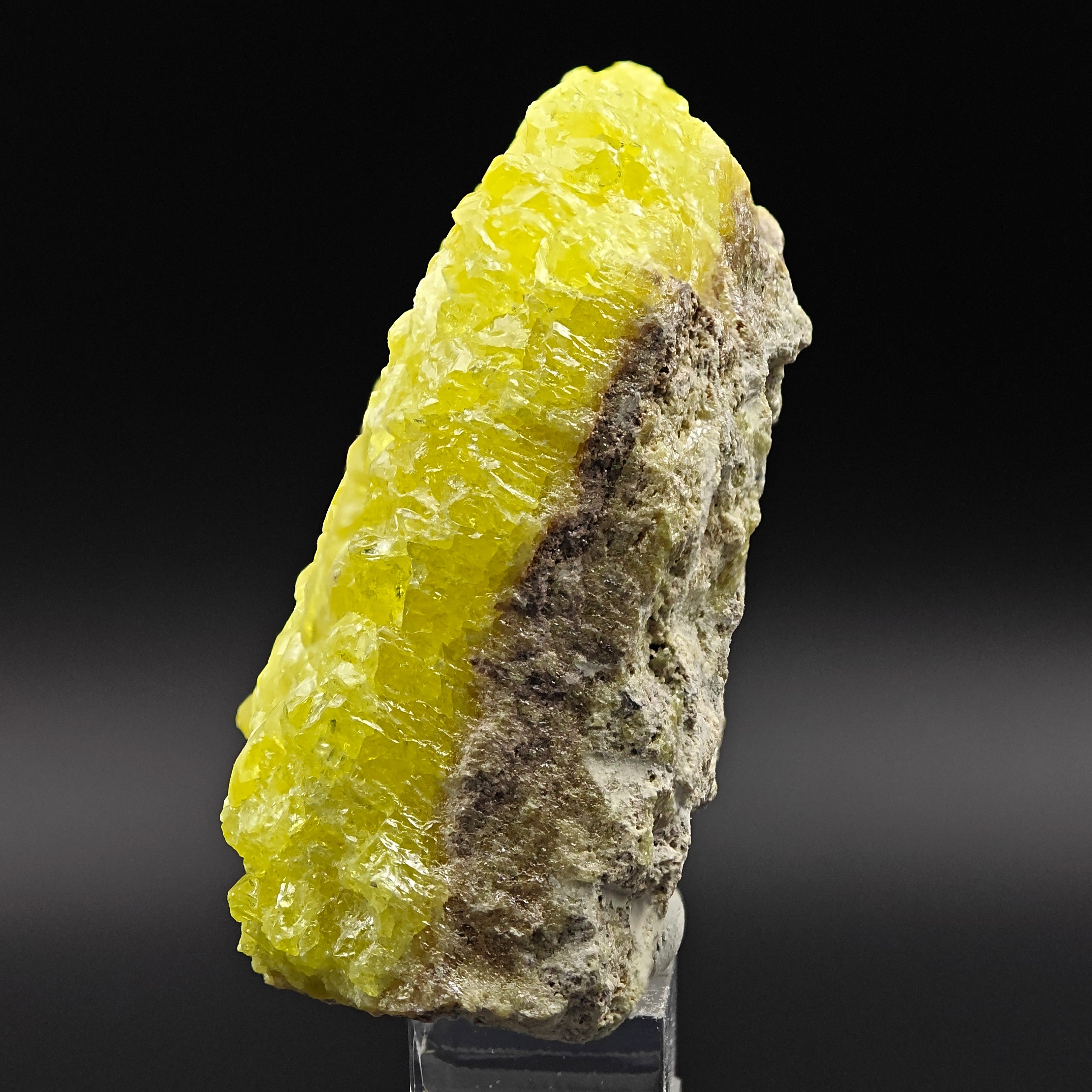 SULFUR – Bright Yellow Crystal Cluster, El Desierto Mine, Bolivia