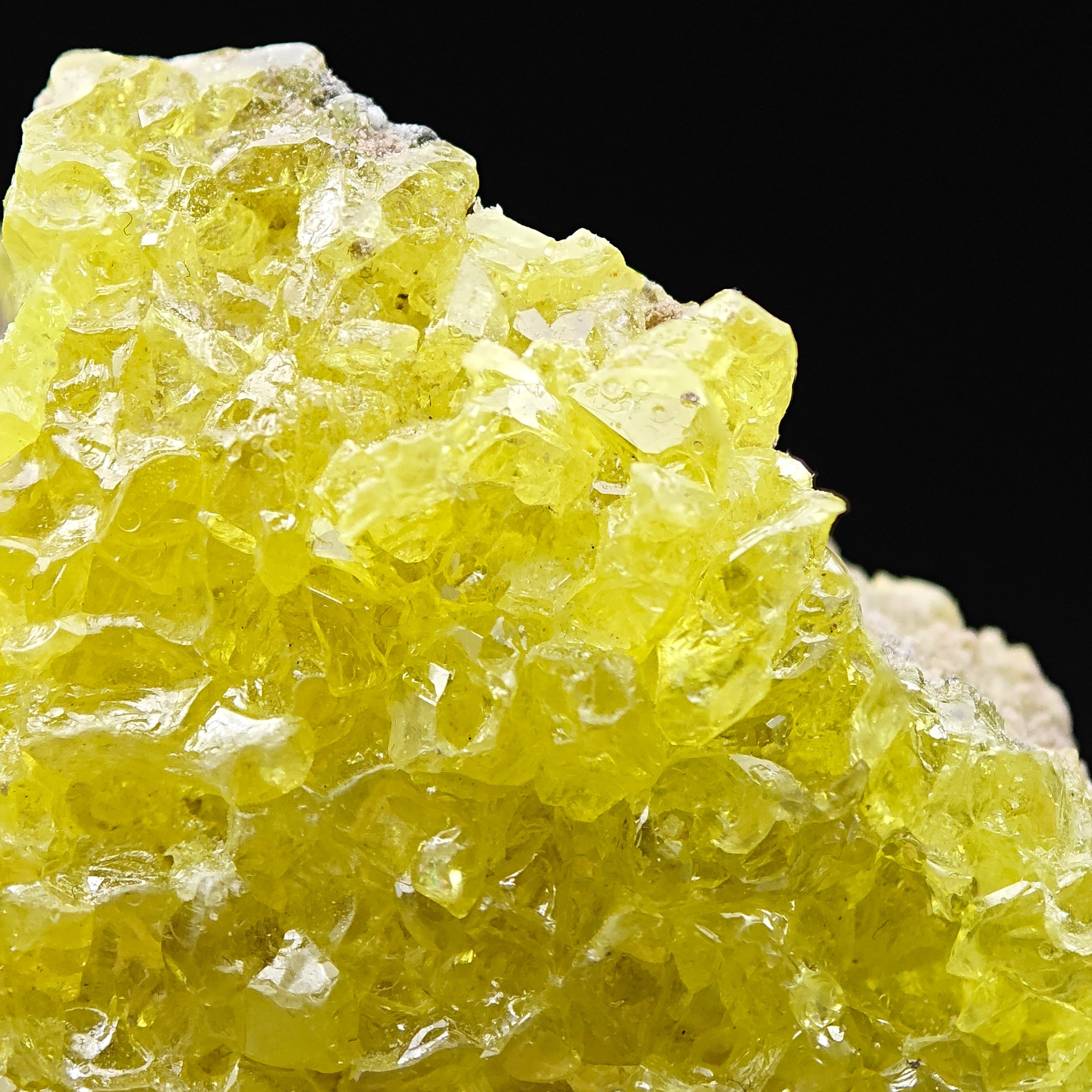 SULFUR – Numerous Intense Yellow Crystals, El Desierto Mine, Bolivia