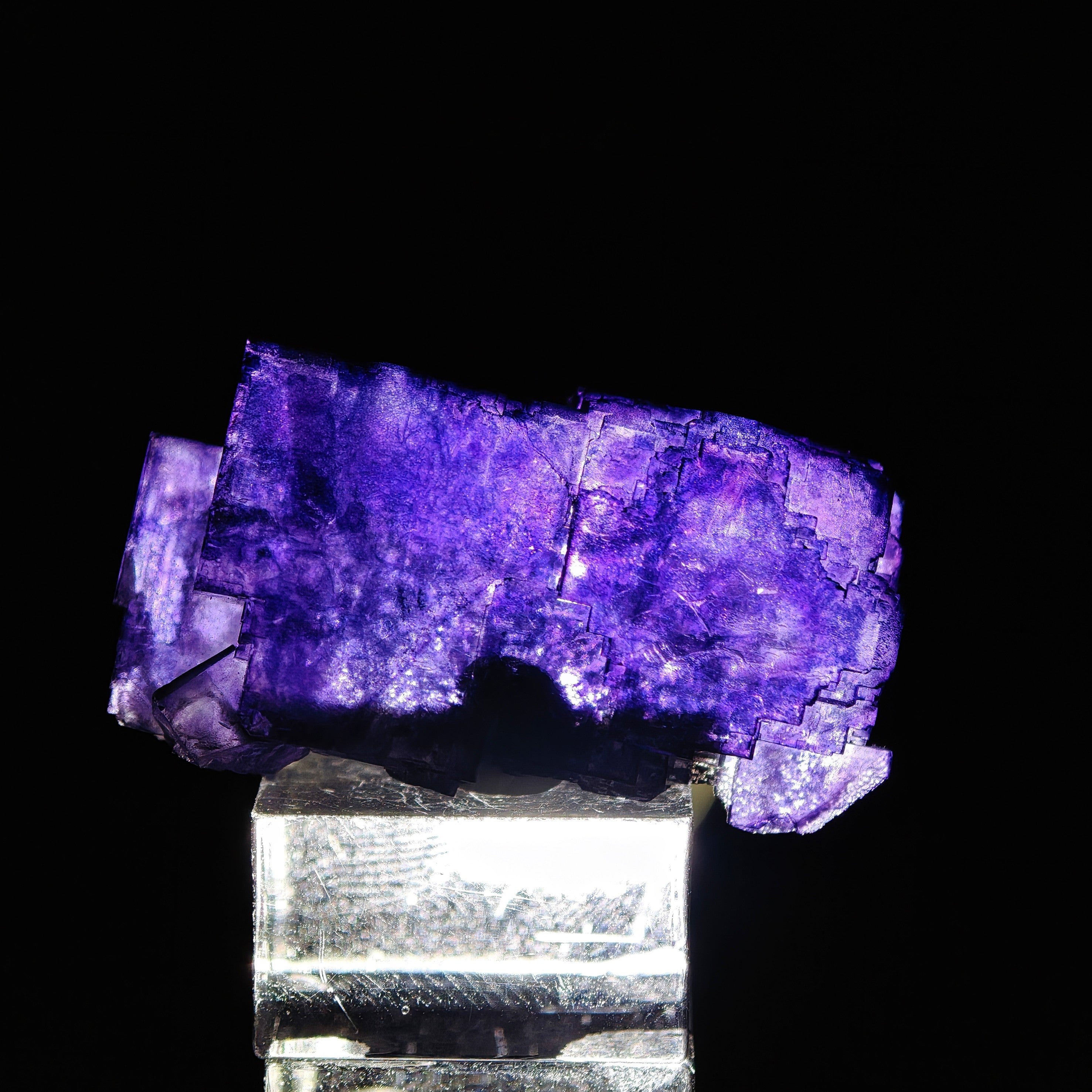 FLUORITE – Deep Purple Cubic Crystals, Aksu Mine, Xinjiang, China