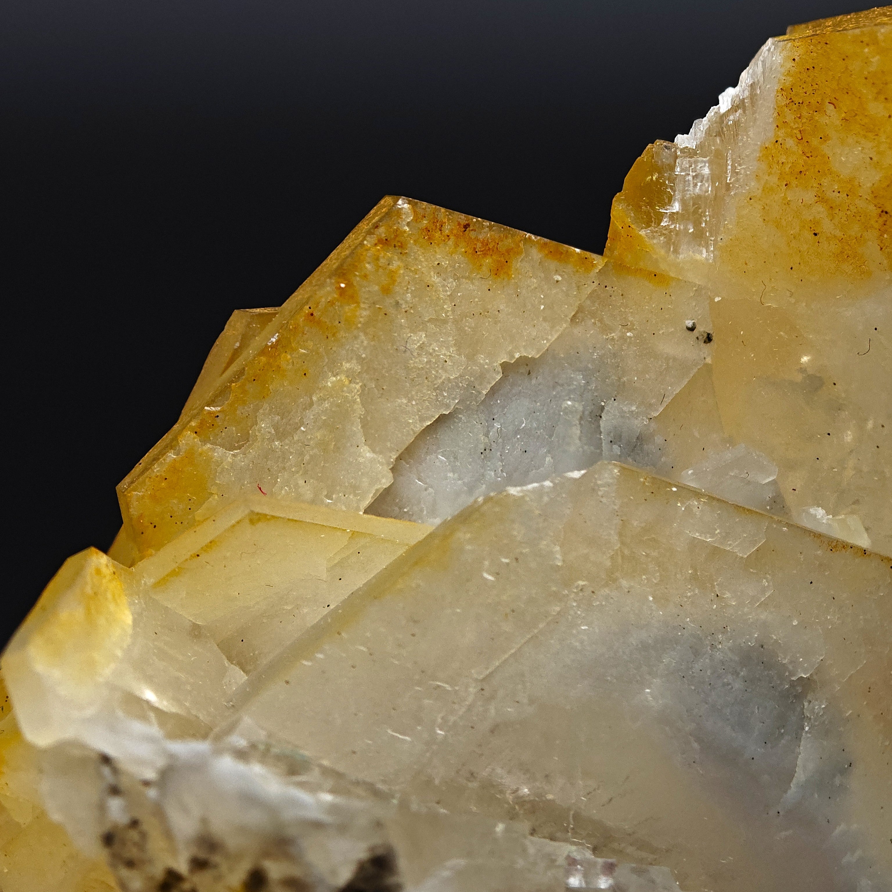 CALCITE – Hexagonal Yellow-Orange Crystal Cluster, Chenzhou, Hunan, China