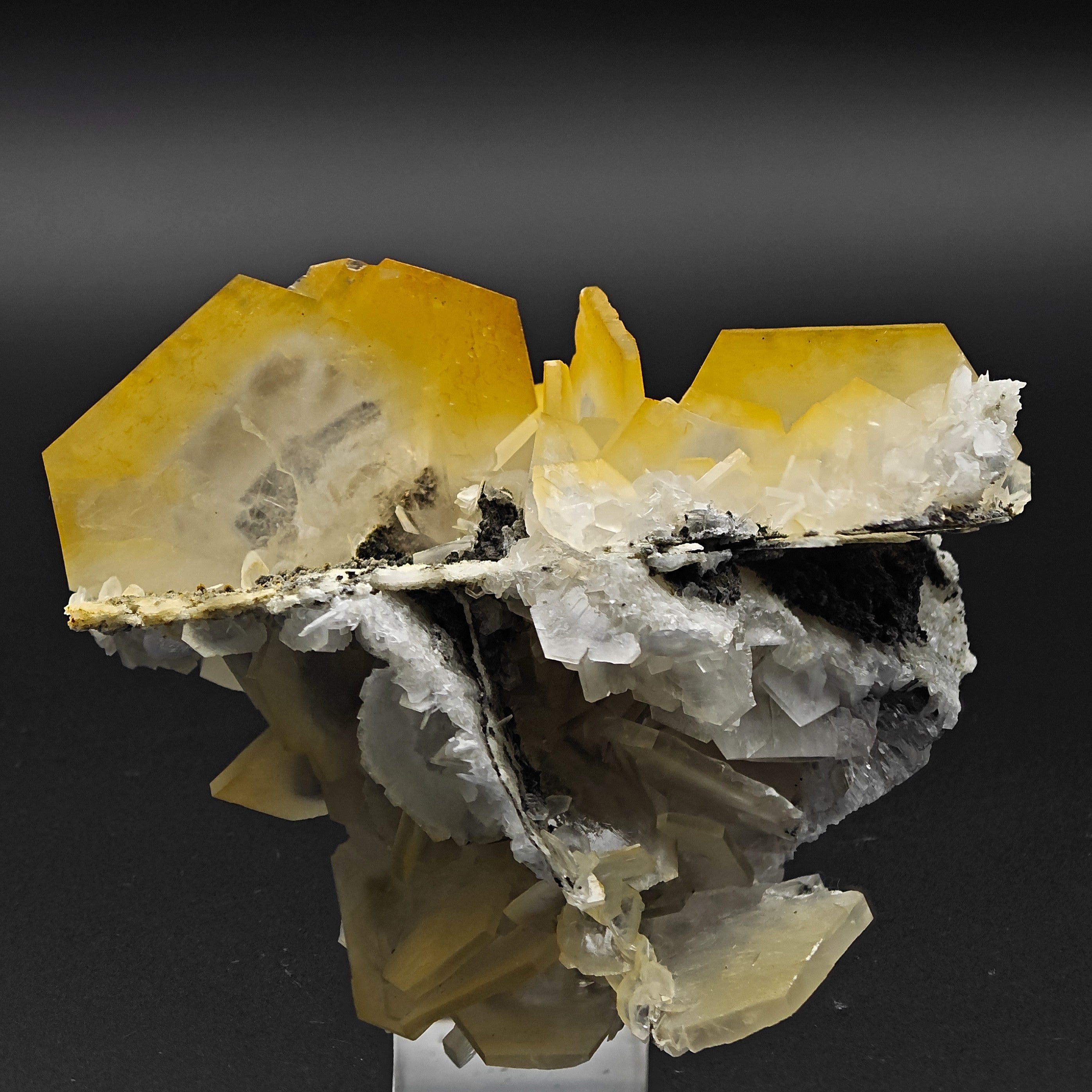 CALCITE – Yellow, Orange & White Hexagonal Crystals, Chenzhou, Hunan, China