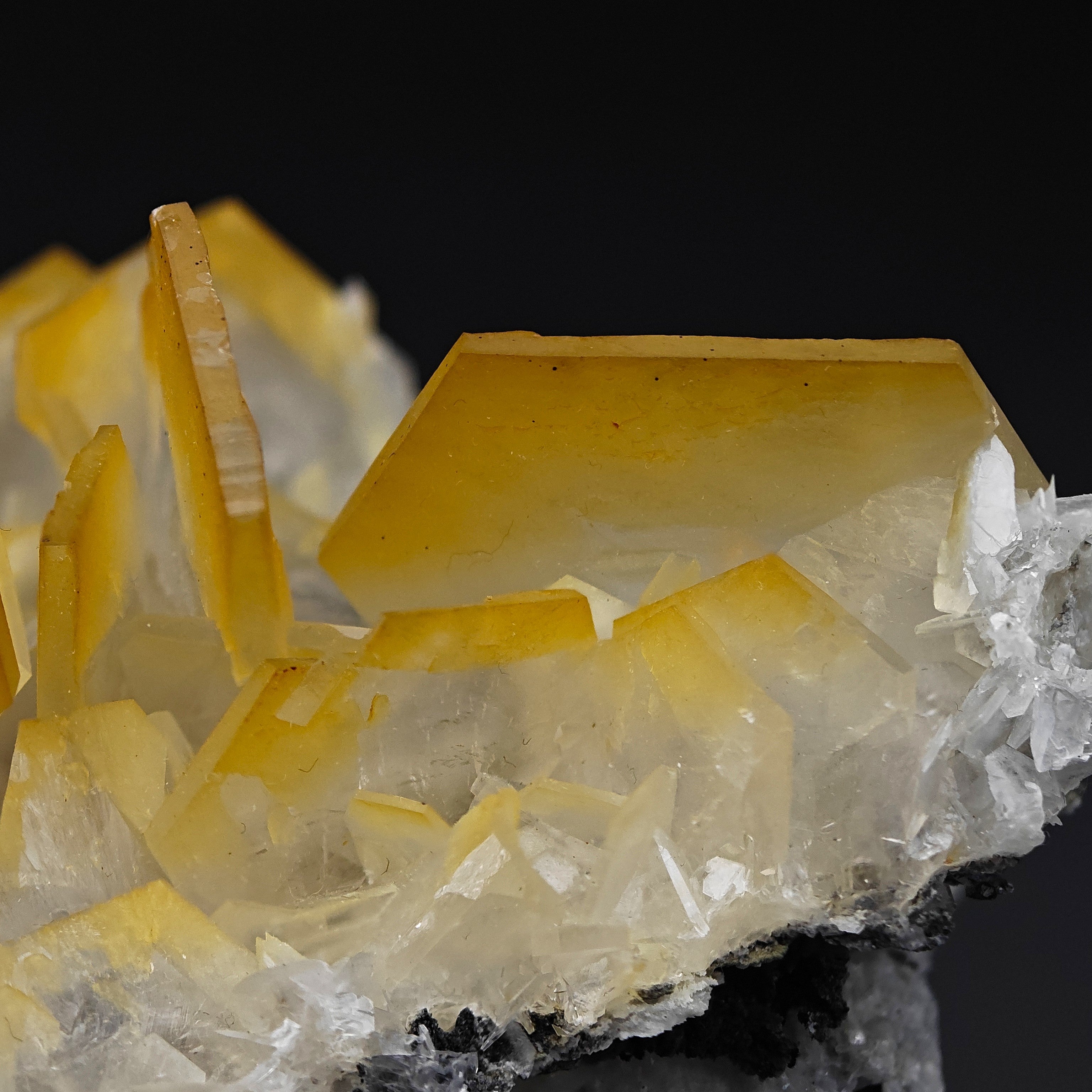 CALCITE – Yellow, Orange & White Hexagonal Crystals, Chenzhou, Hunan, China