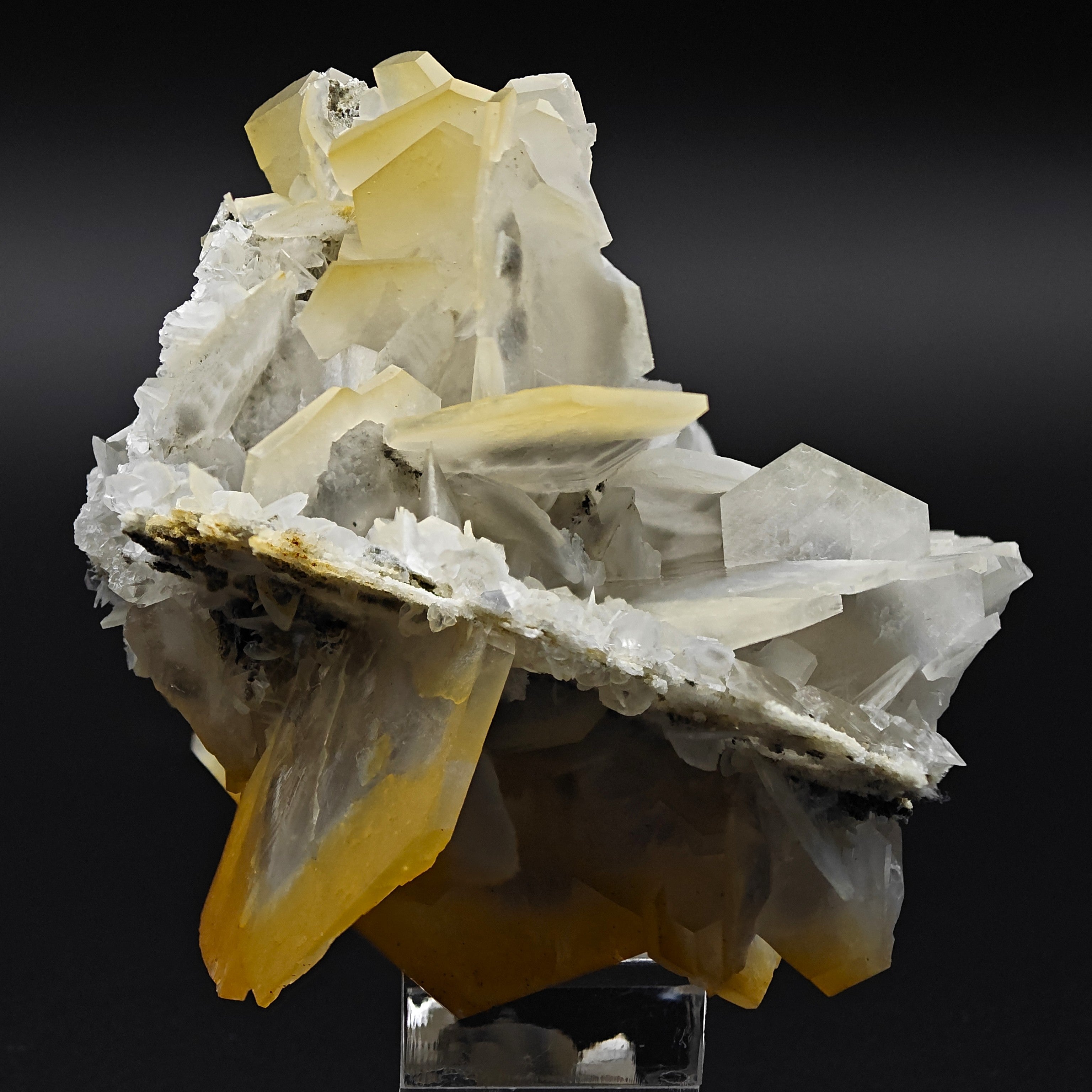CALCITE – Yellow, Orange & White Hexagonal Crystals, Chenzhou, Hunan, China