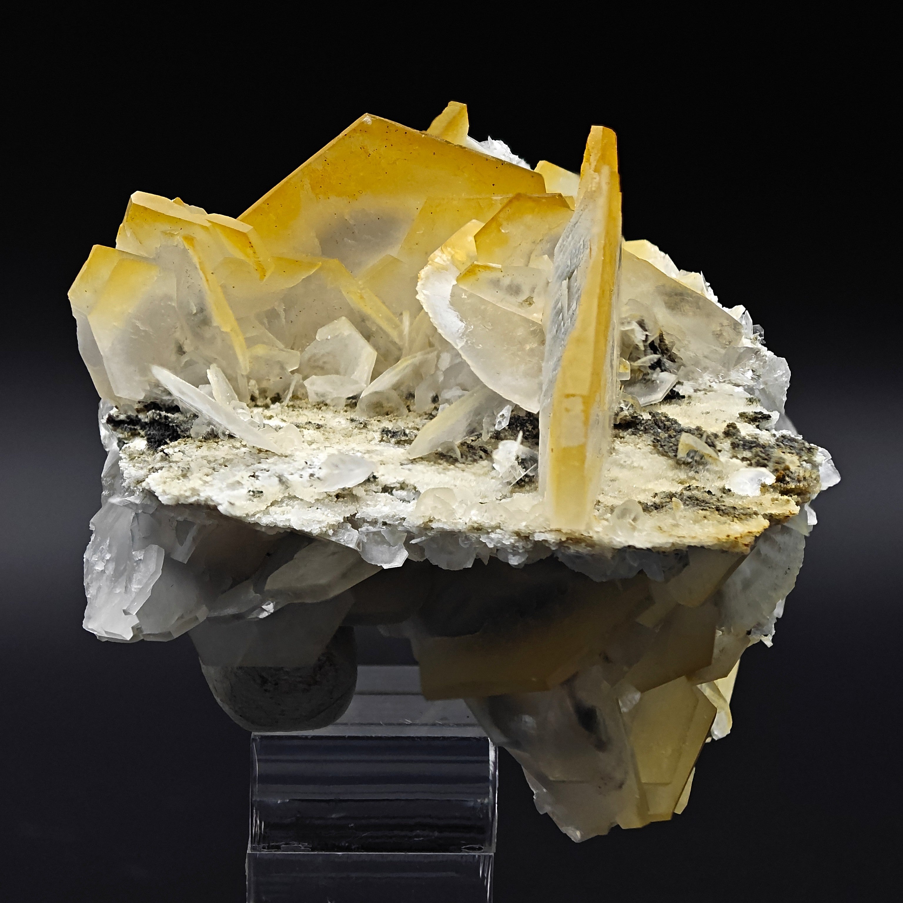 CALCITE – Yellow, Orange & White Hexagonal Crystals, Chenzhou, Hunan, China