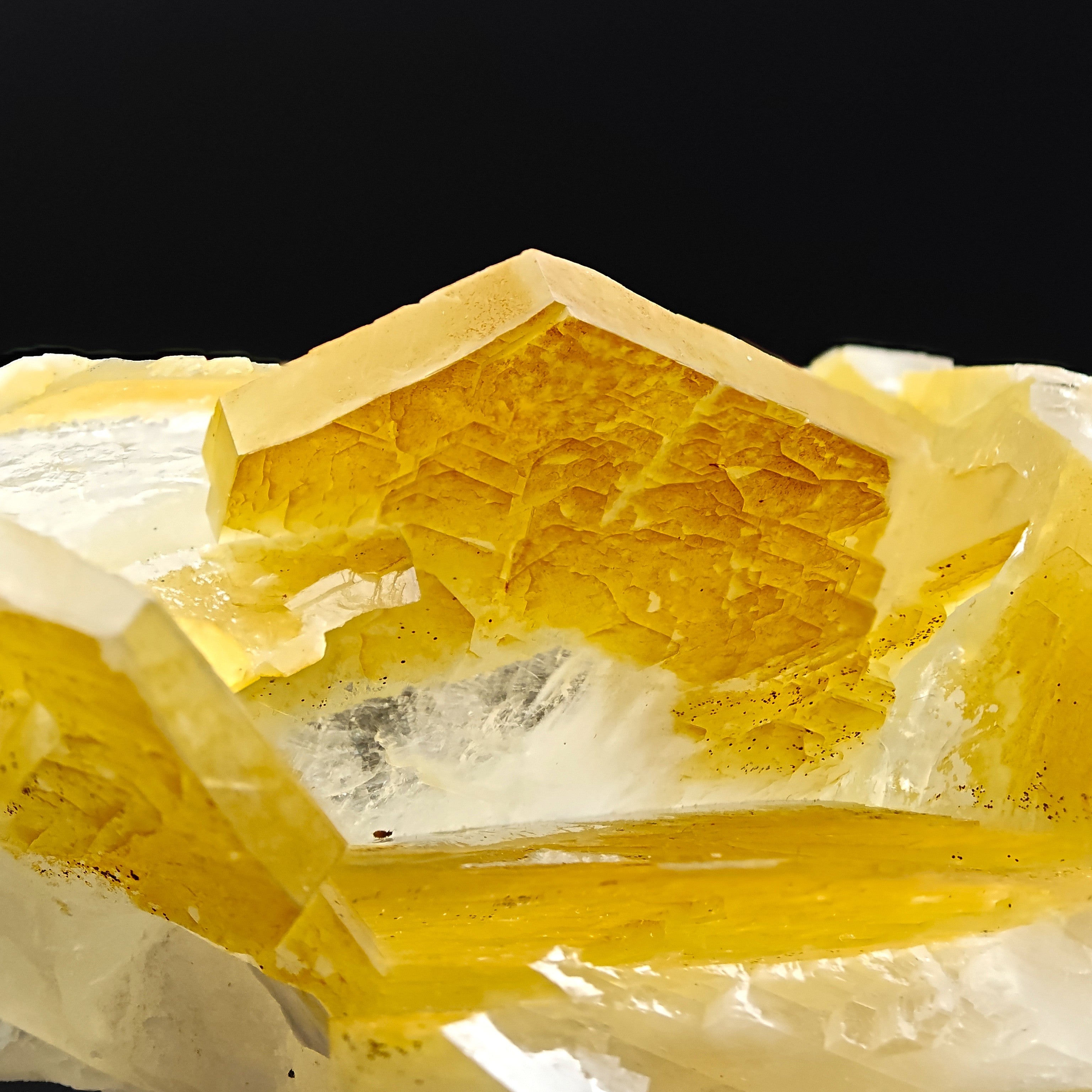 CALCITE – Yellow, Orange & White Hexagonal Cluster, Chenzhou, Hunan, China