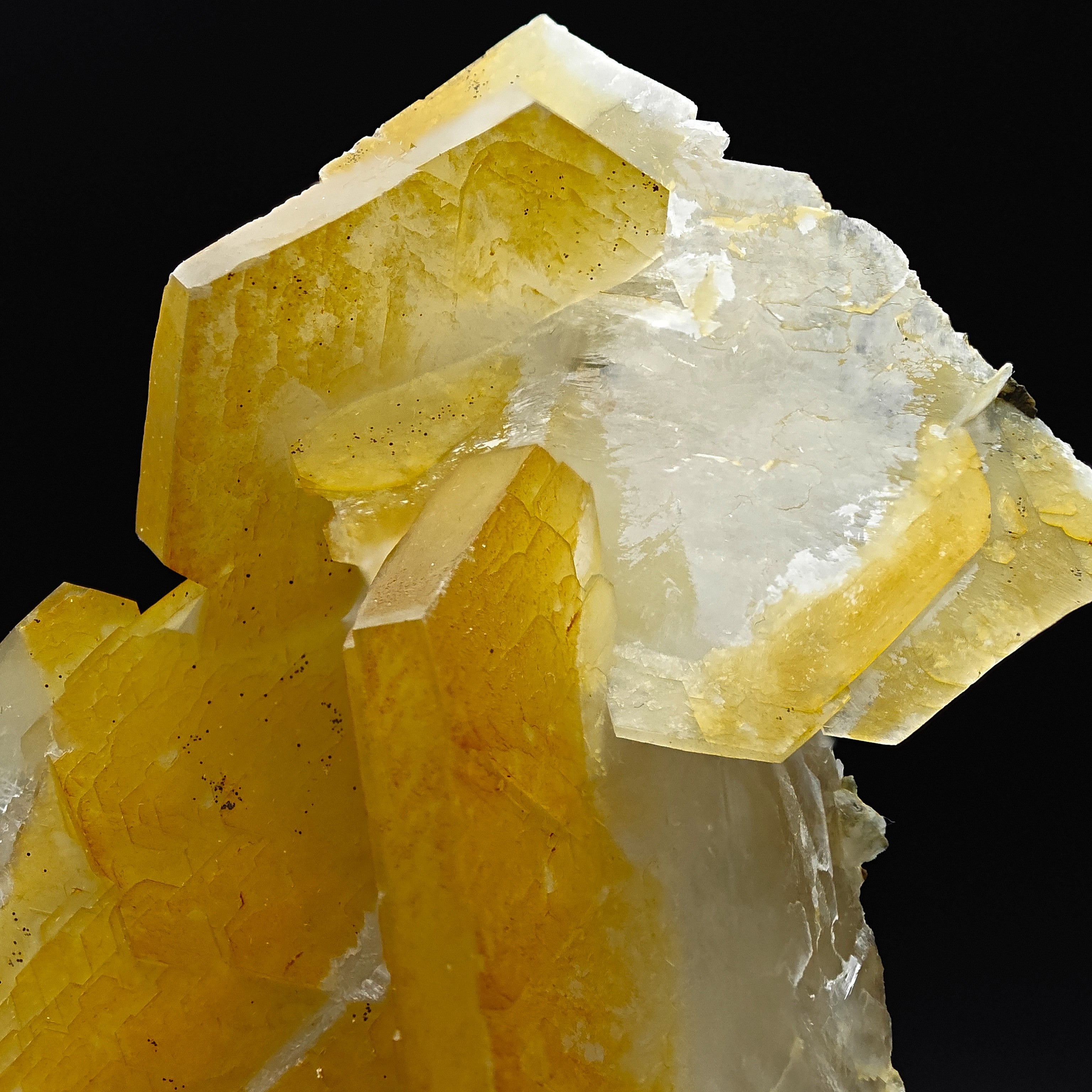 CALCITE – Yellow, Orange & White Hexagonal Cluster, Chenzhou, Hunan, China