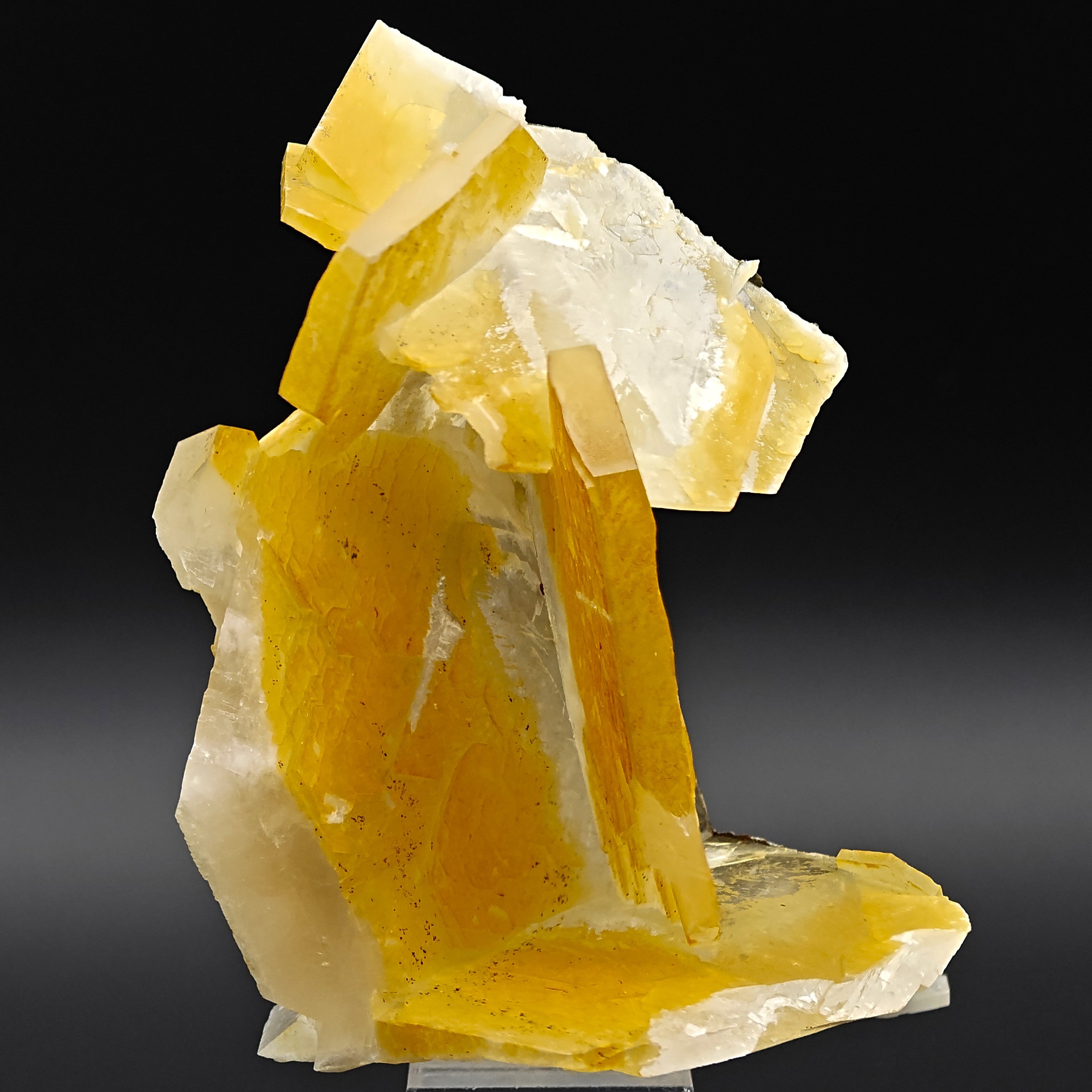 CALCITE – Yellow, Orange & White Hexagonal Cluster, Chenzhou, Hunan, China