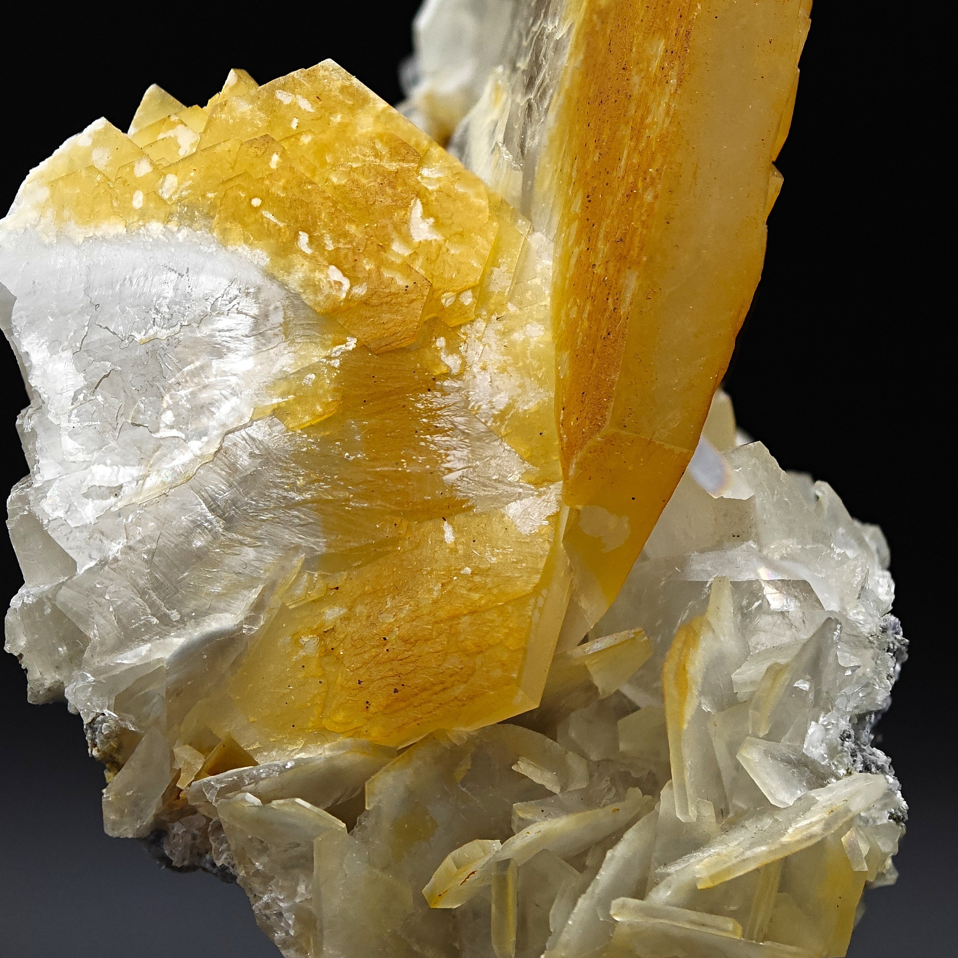 CALCITE – Yellow, Orange & White Crystal Cluster, Chenzhou, Hunan, China