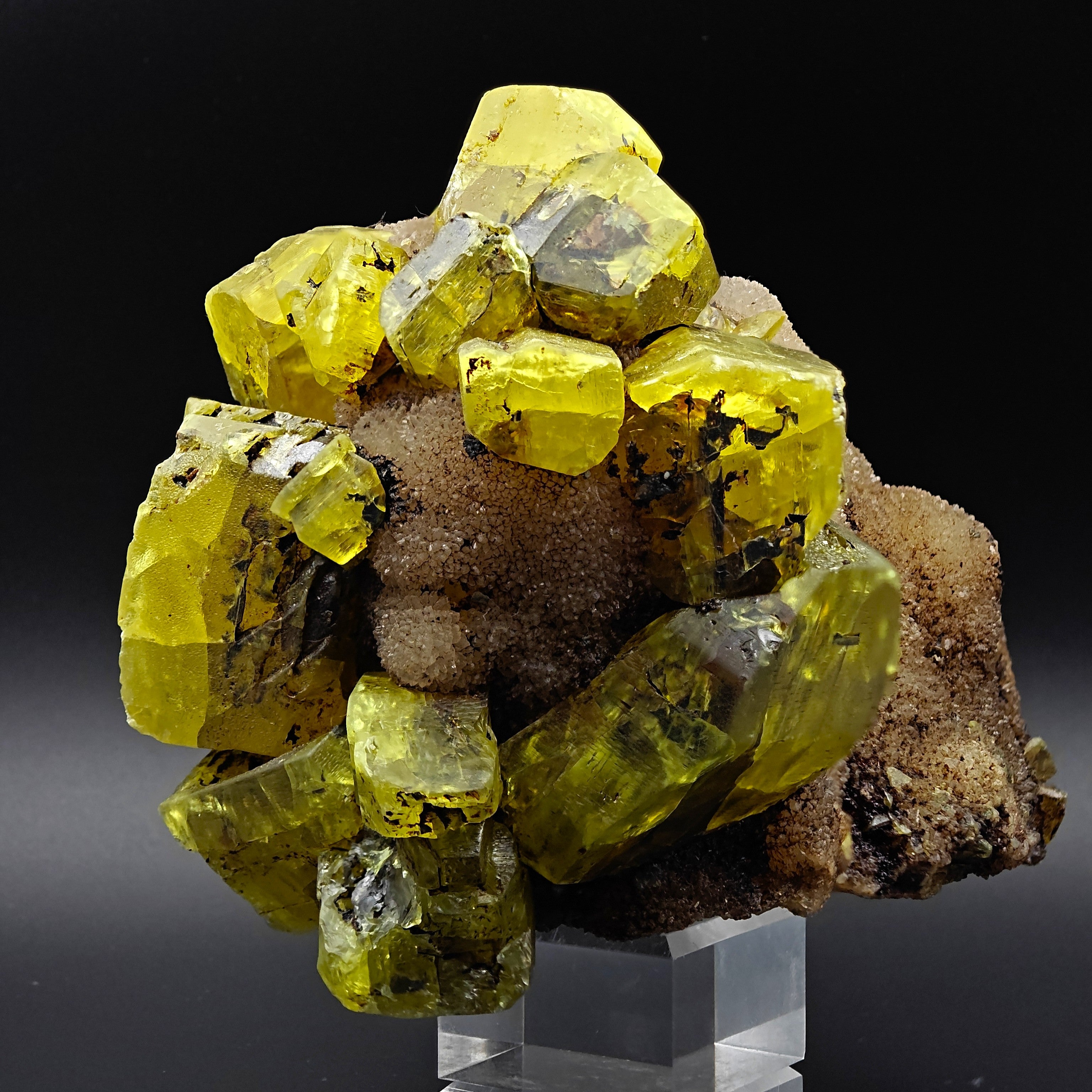 SULFUR – Vivid Yellow Crystals up to 7cm, Cozzo Disi Mine, Sicily, Italy