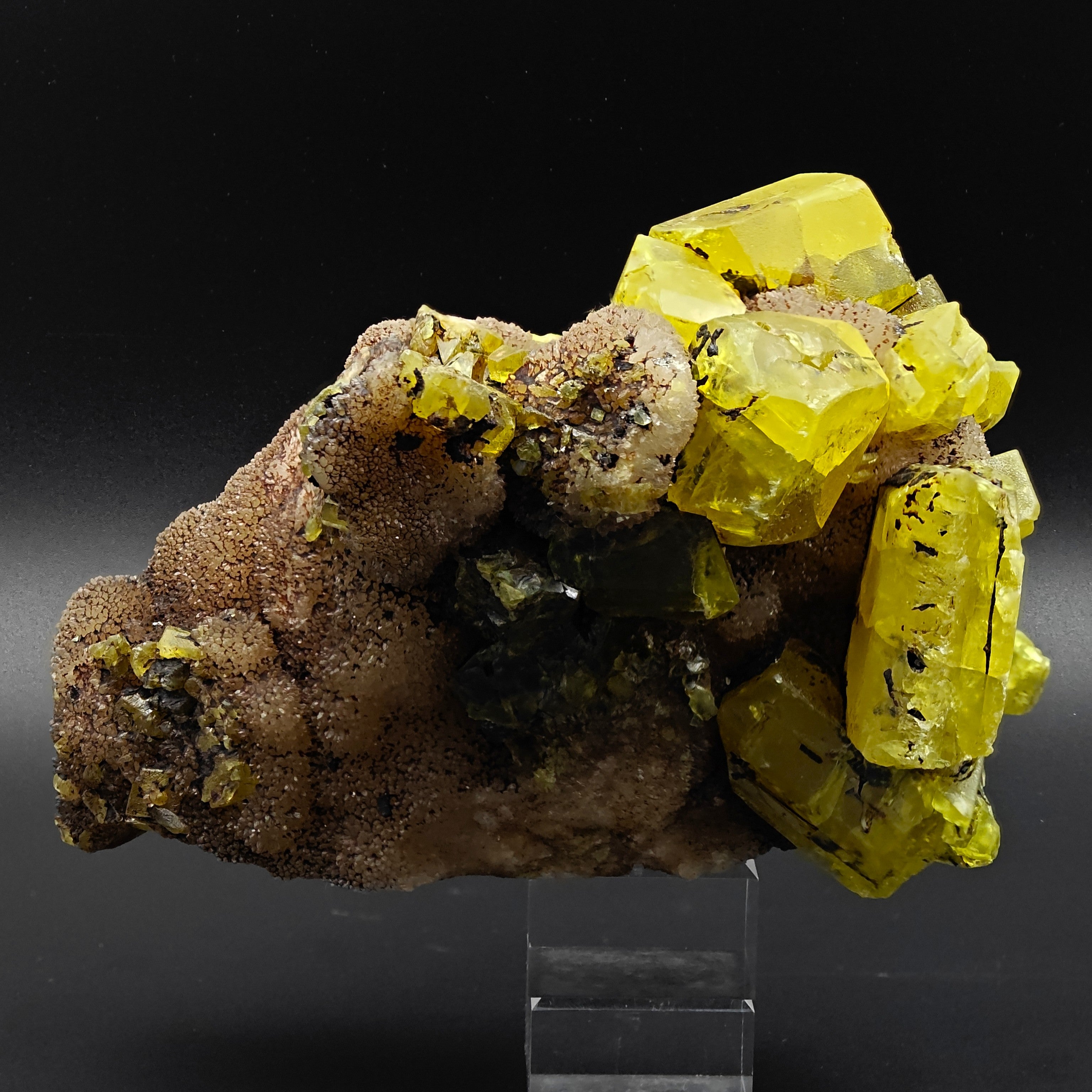 SULFUR – Vivid Yellow Crystals up to 7cm, Cozzo Disi Mine, Sicily, Italy