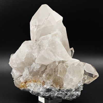Smoky quartz cluster with matrix and secondary crystals, Mont Blanc, Italy