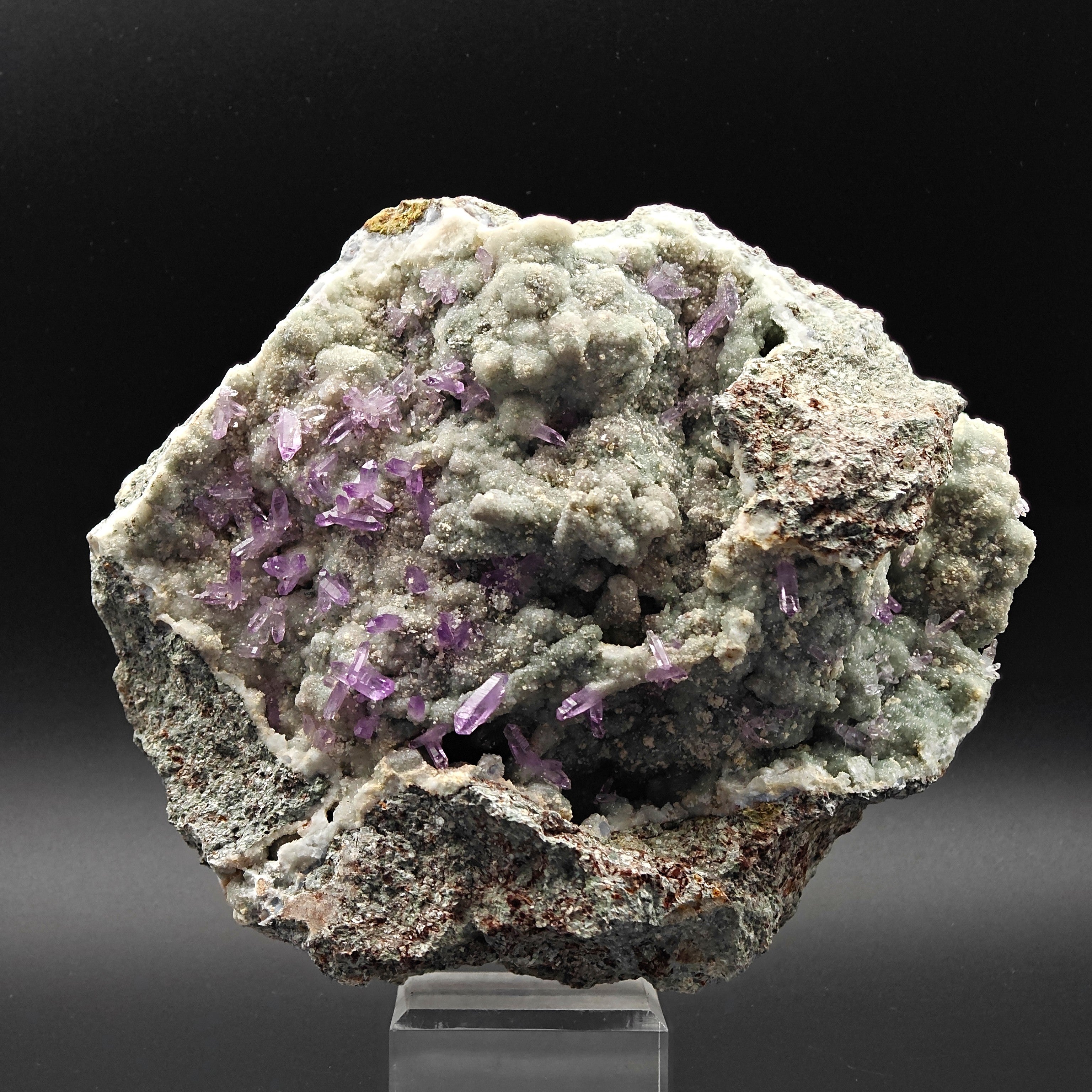 AMETHYST SCEPTERS – Violet Crystal Clusters on Green CHALCEDONY