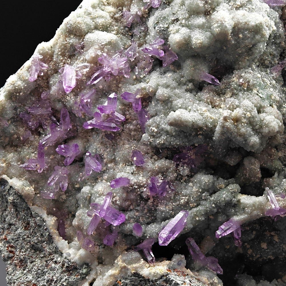 AMETHYST SCEPTERS – Violet Crystal Clusters on Green CHALCEDONY