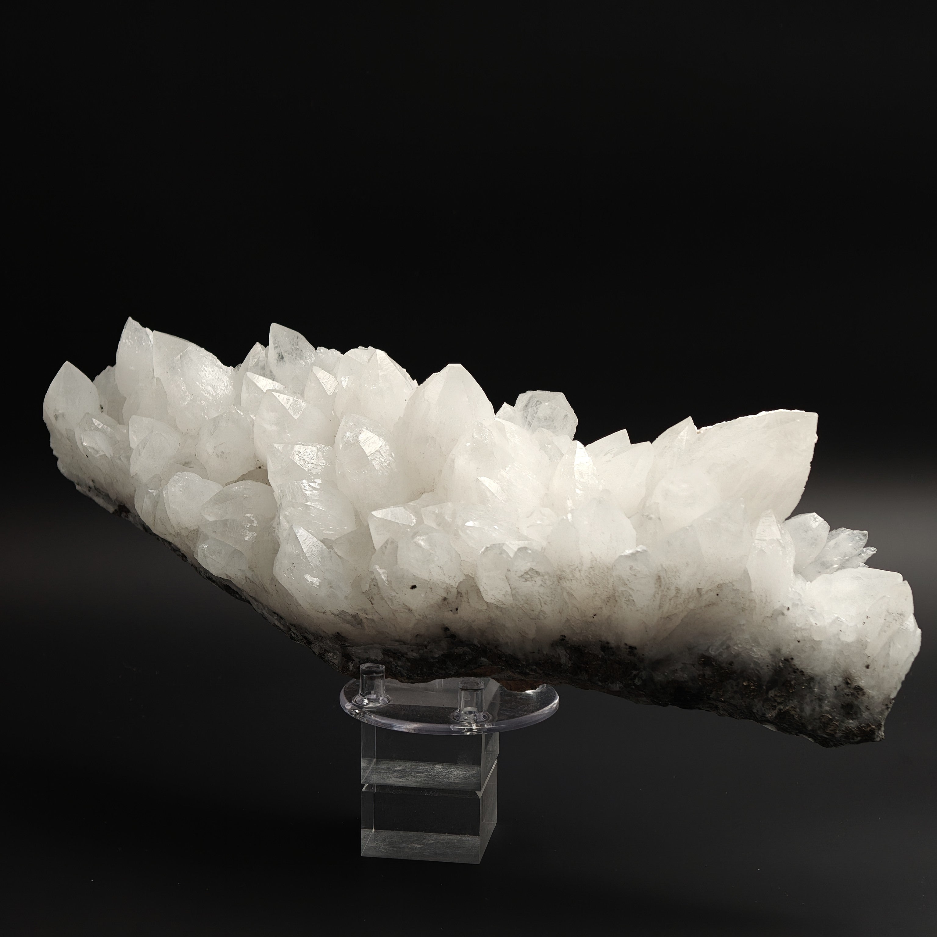 MILKY QUARTZ - Giant 34cm cluster with Pyrite from Romania