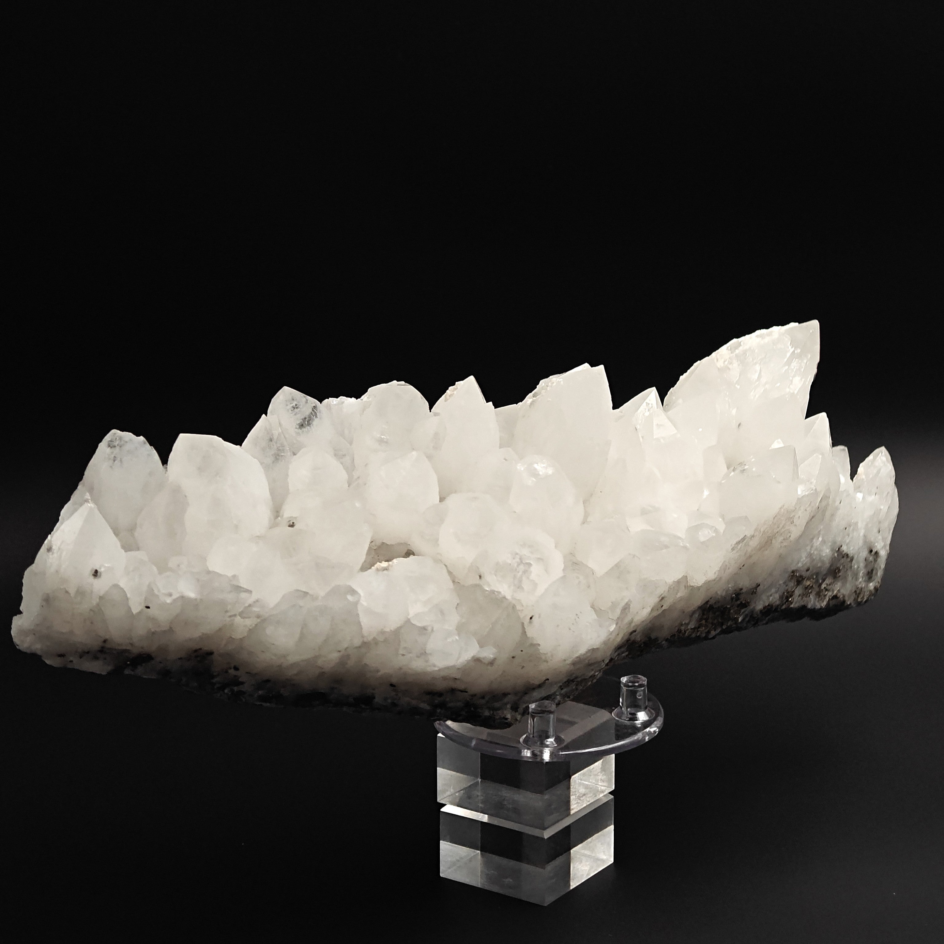 MILKY QUARTZ - Giant 34cm cluster with Pyrite from Romania