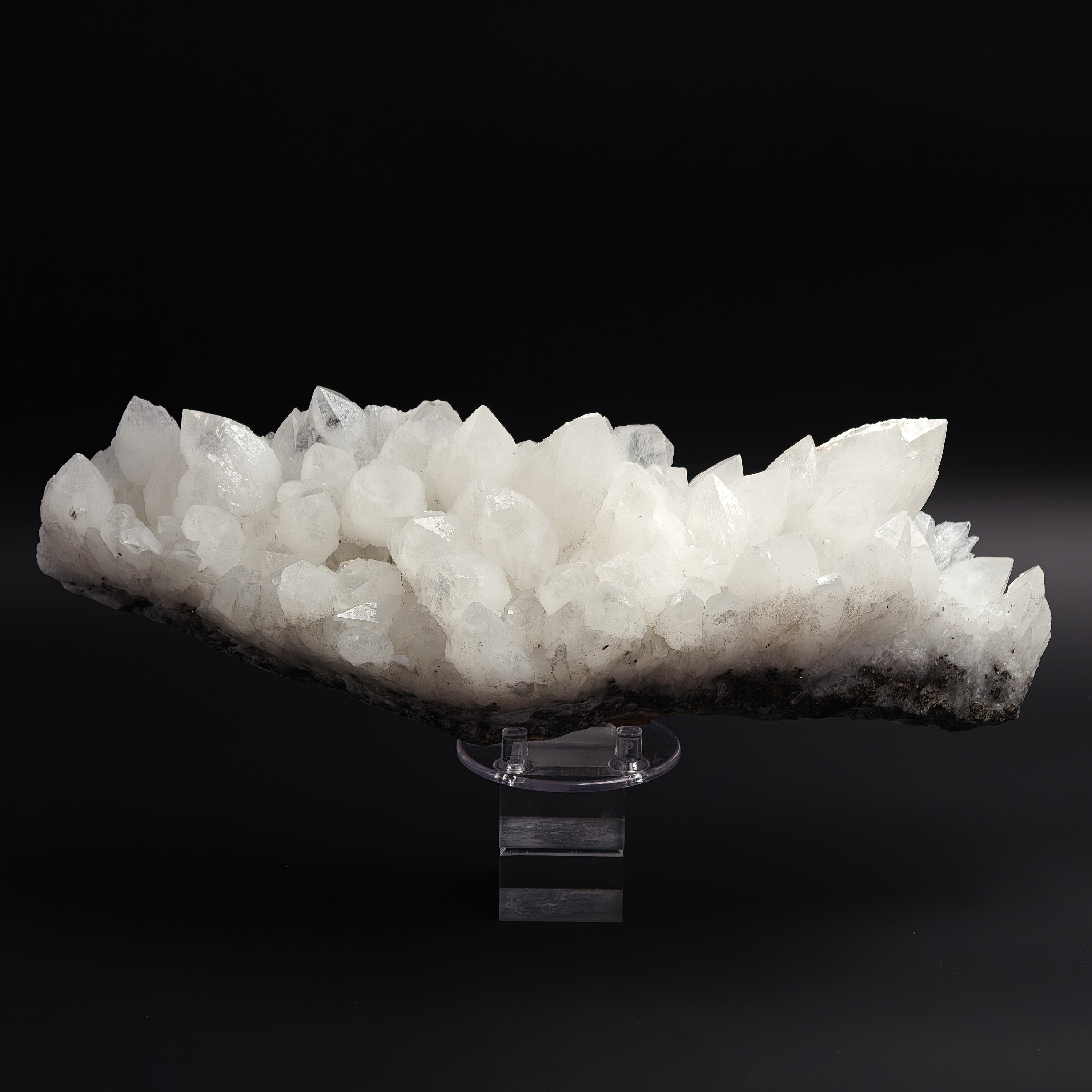 MILKY QUARTZ - Giant 34cm cluster with Pyrite from Romania