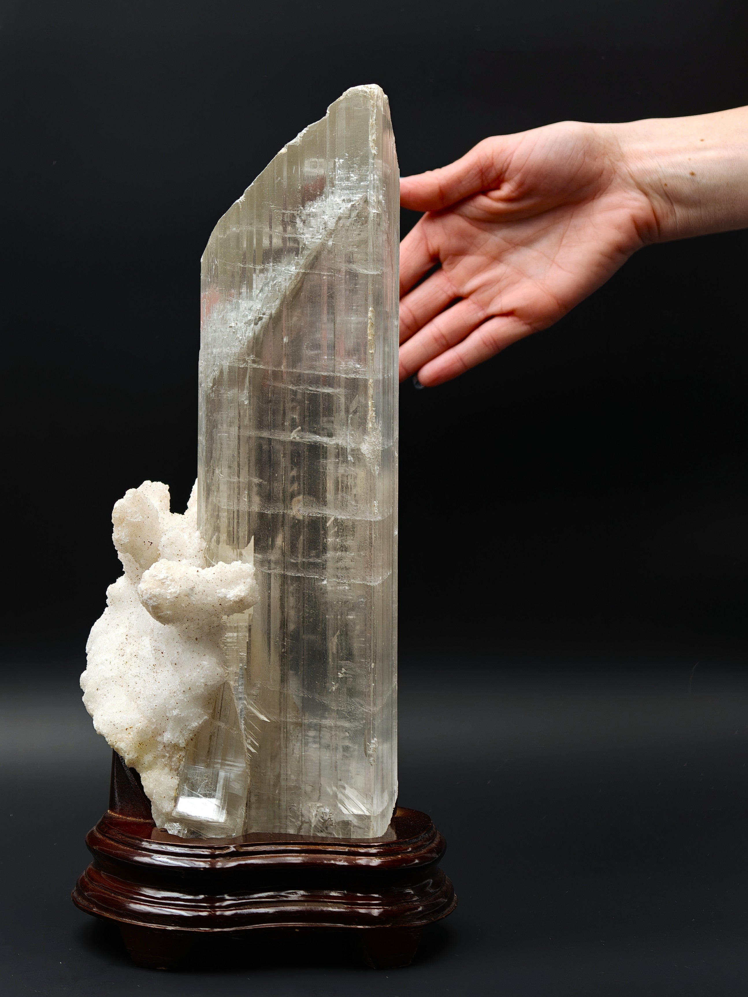 GYPSUM – Massive 30cm Transparent Crystal, Qinglong Mine, Guizhou, China