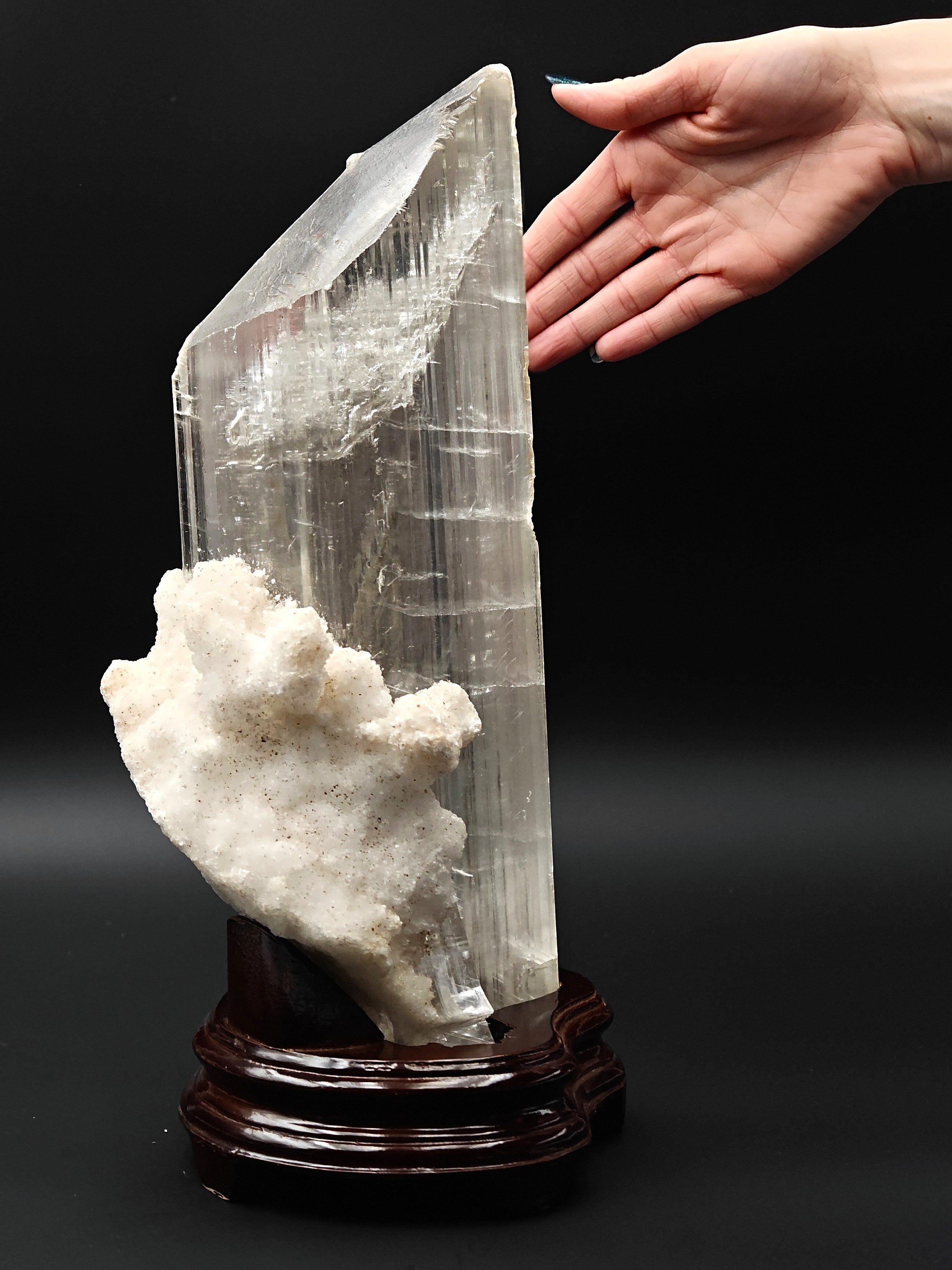 GYPSUM – Massive 30cm Transparent Crystal, Qinglong Mine, Guizhou, China