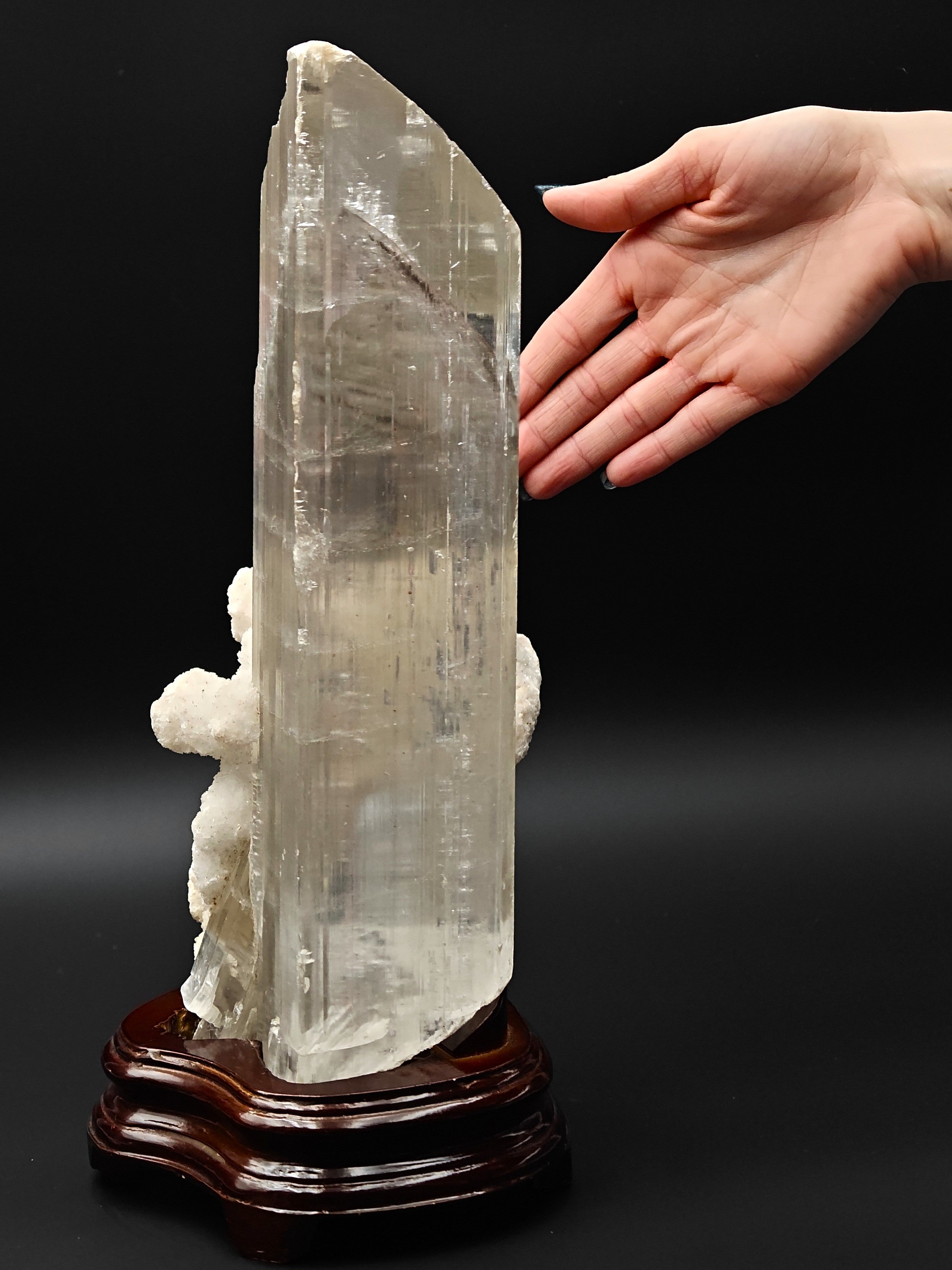 GYPSUM – Massive 30cm Transparent Crystal, Qinglong Mine, Guizhou, China
