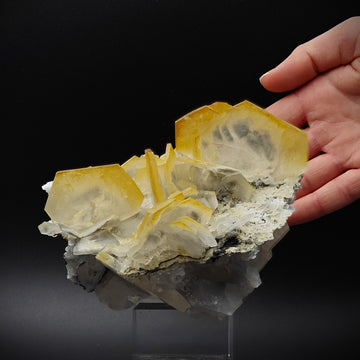 CALCITE – Yellow, Orange & White Hexagonal Crystals, Chenzhou, Hunan, China