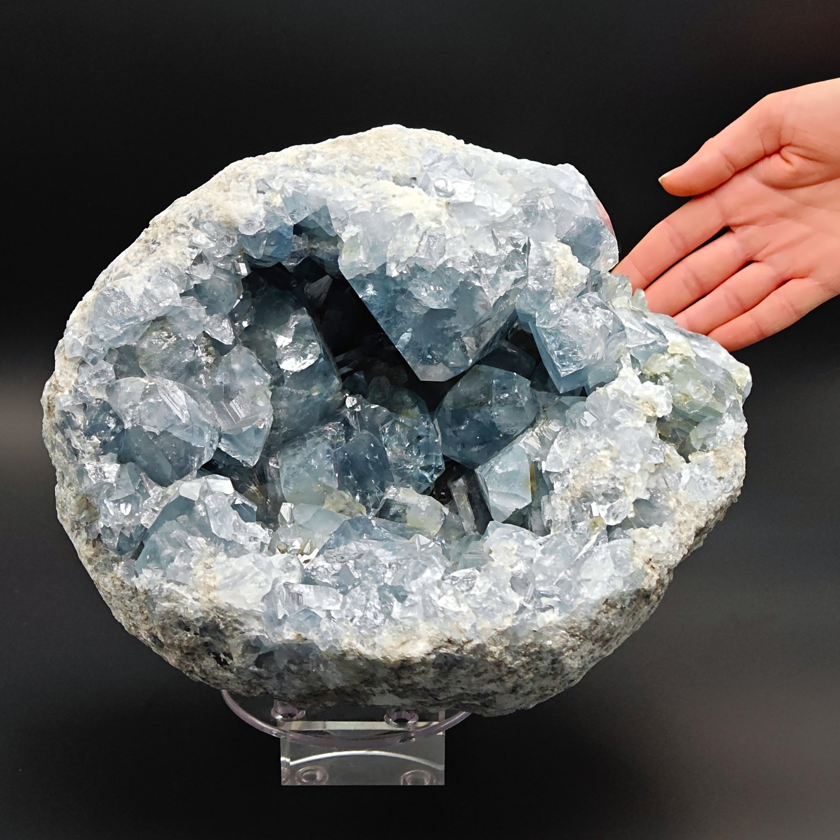 CELESTINE – Massive 26cm Geode with light Blue Crystals, Madagascar