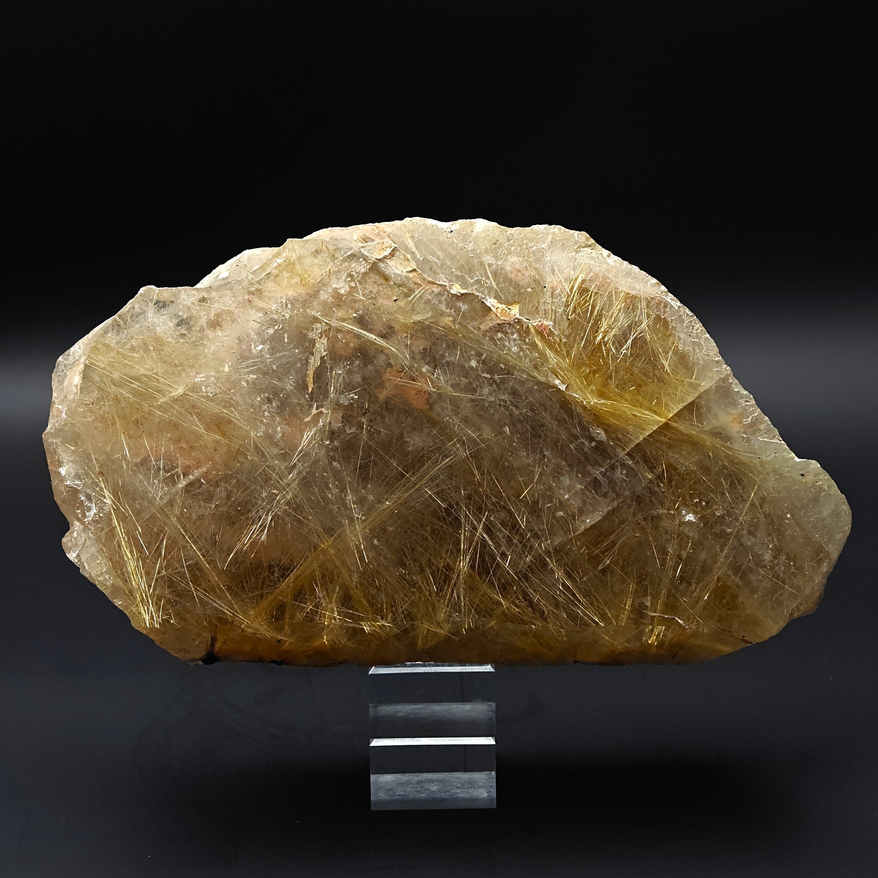RUTILE & QUARTZ – Huge 2.9kg Specimen with Golden Inclusions, Minas Gerais, Brazil