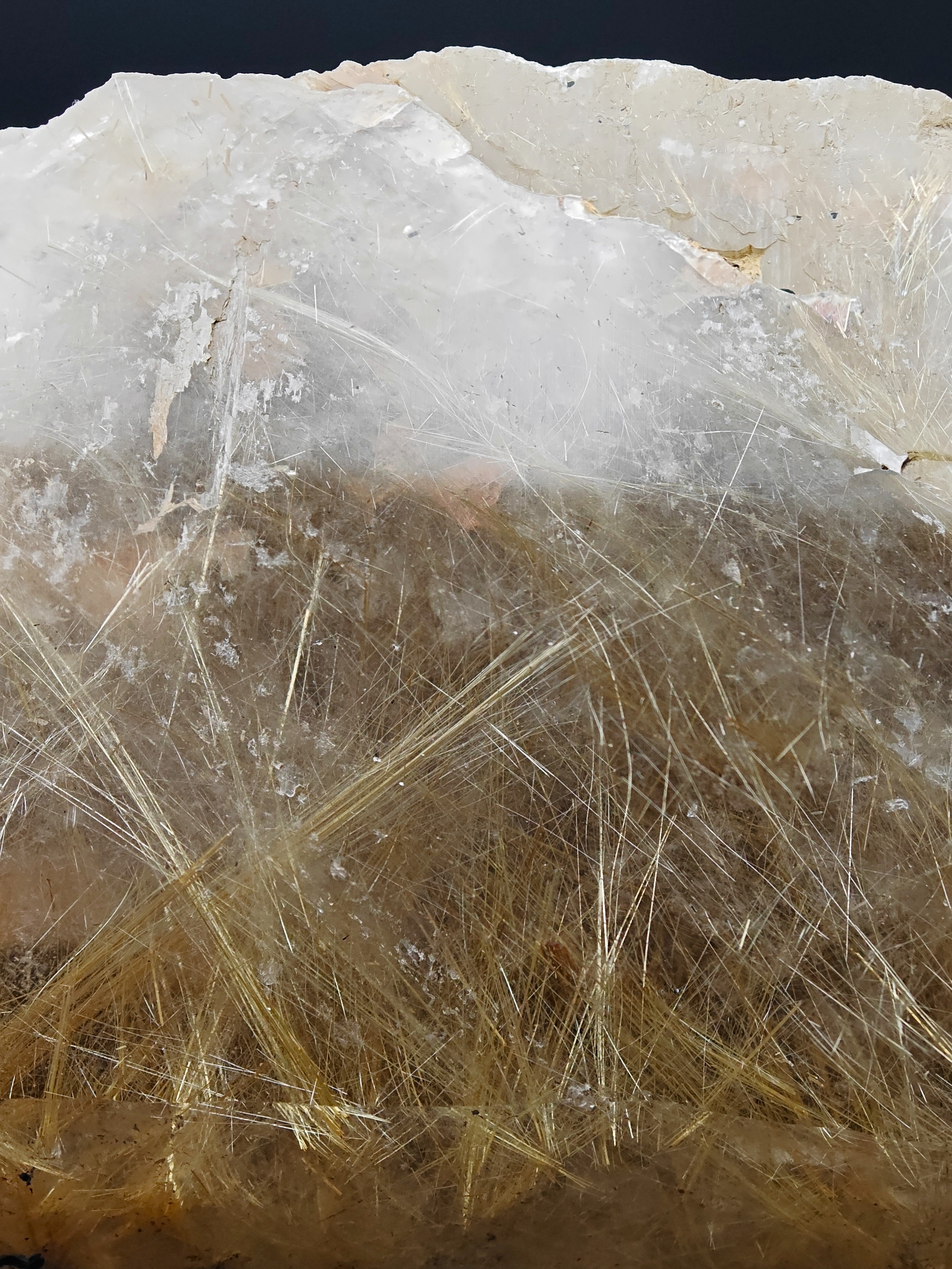 RUTILE & QUARTZ – Huge 2.9kg Specimen with Golden Inclusions, Minas Gerais, Brazil