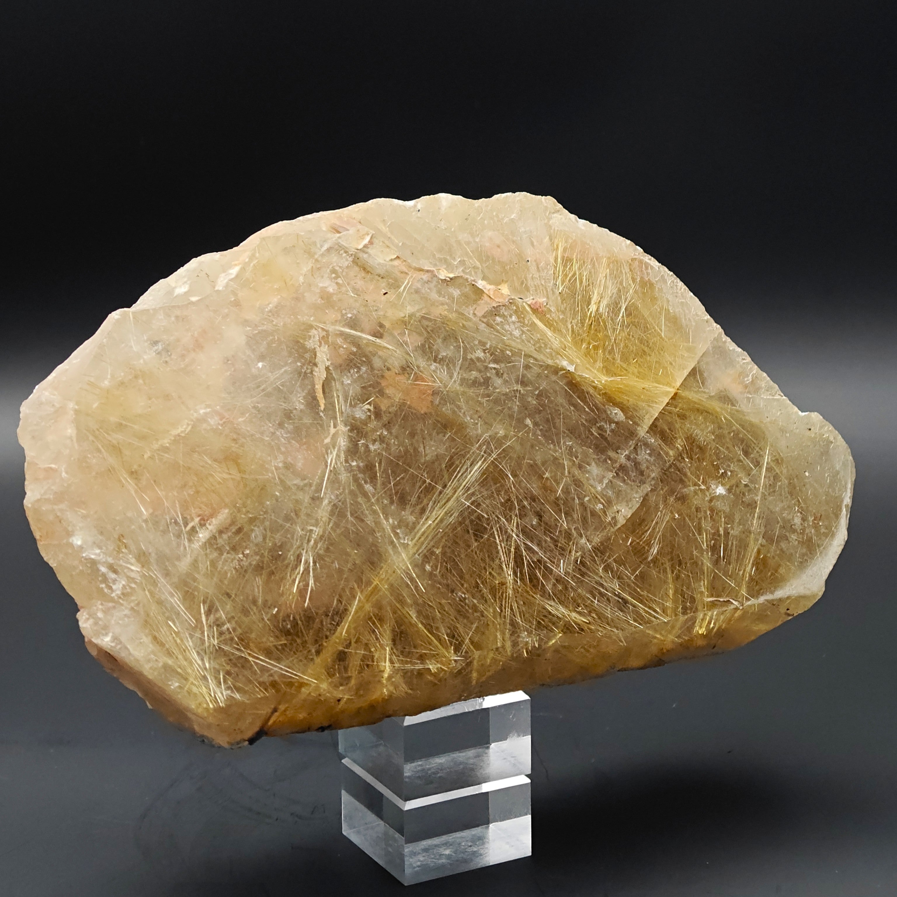 RUTILE & QUARTZ – Huge 2.9kg Specimen with Golden Inclusions, Minas Gerais, Brazil