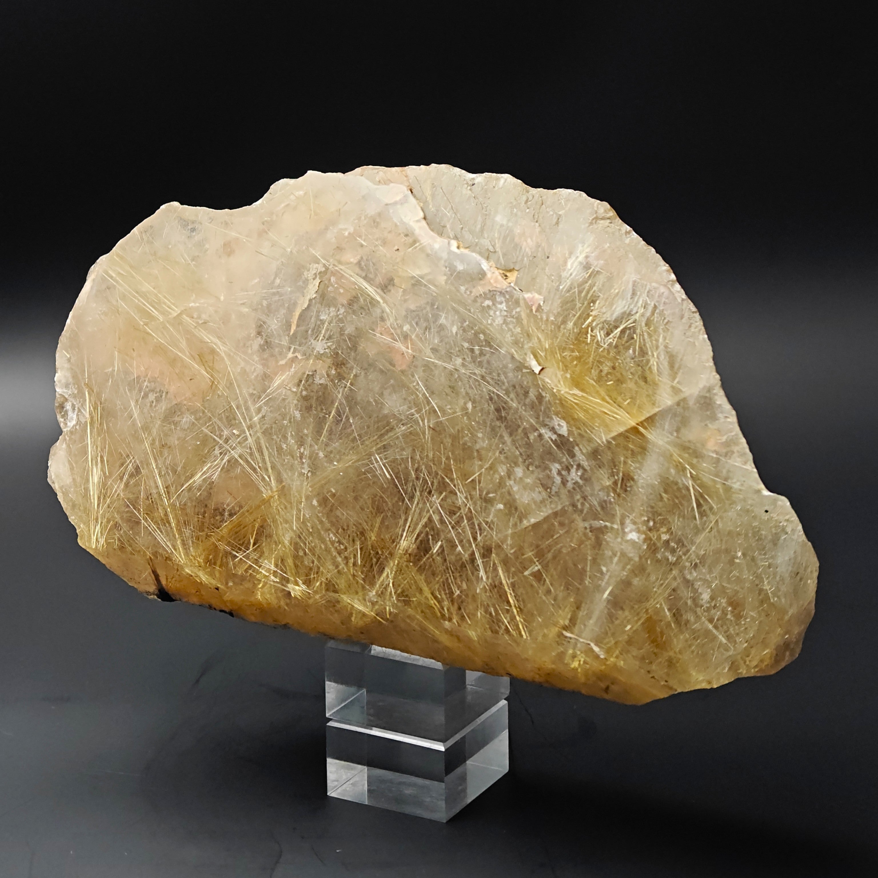 RUTILE & QUARTZ – Huge 2.9kg Specimen with Golden Inclusions, Minas Gerais, Brazil