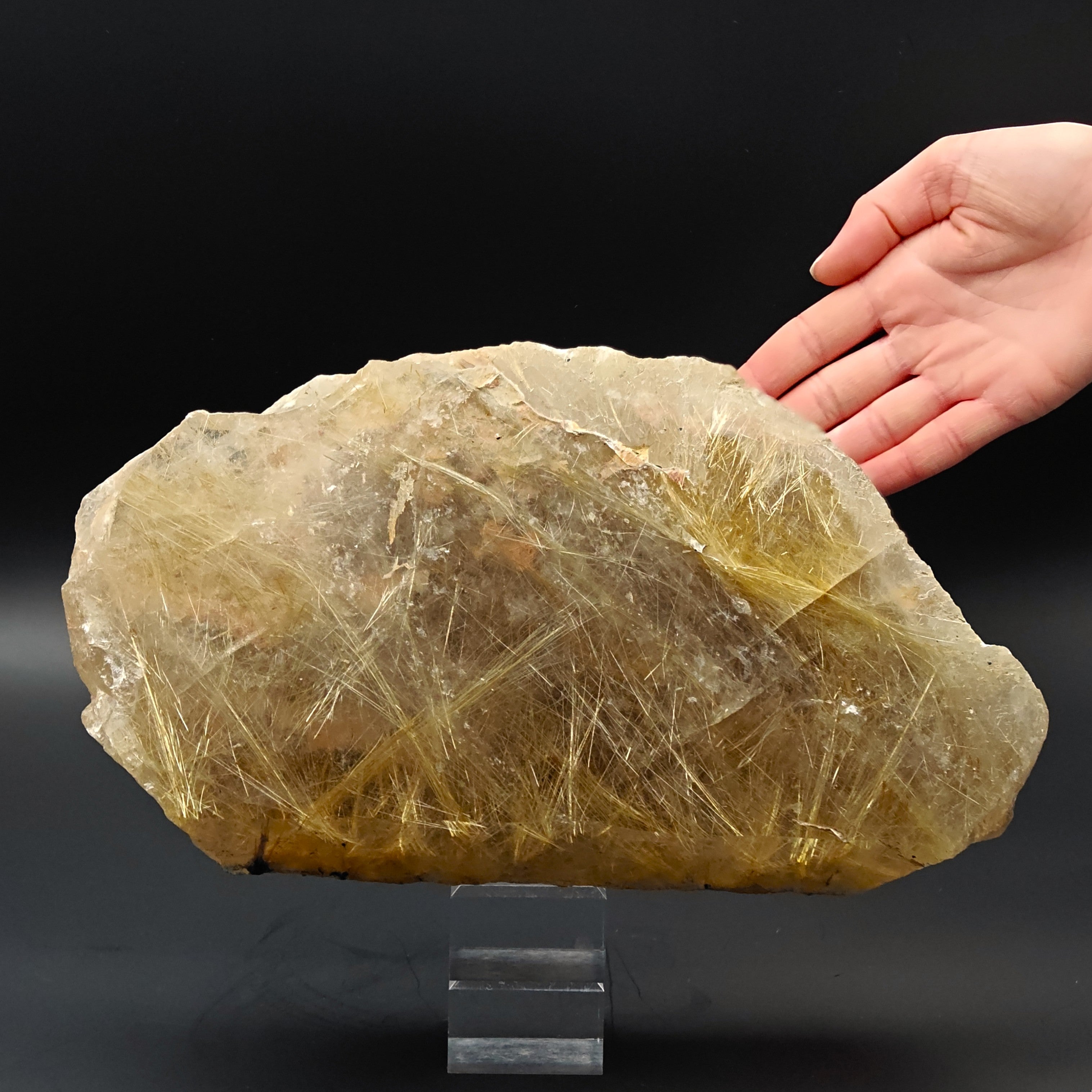 RUTILE & QUARTZ – Huge 2.9kg Specimen with Golden Inclusions, Minas Gerais, Brazil