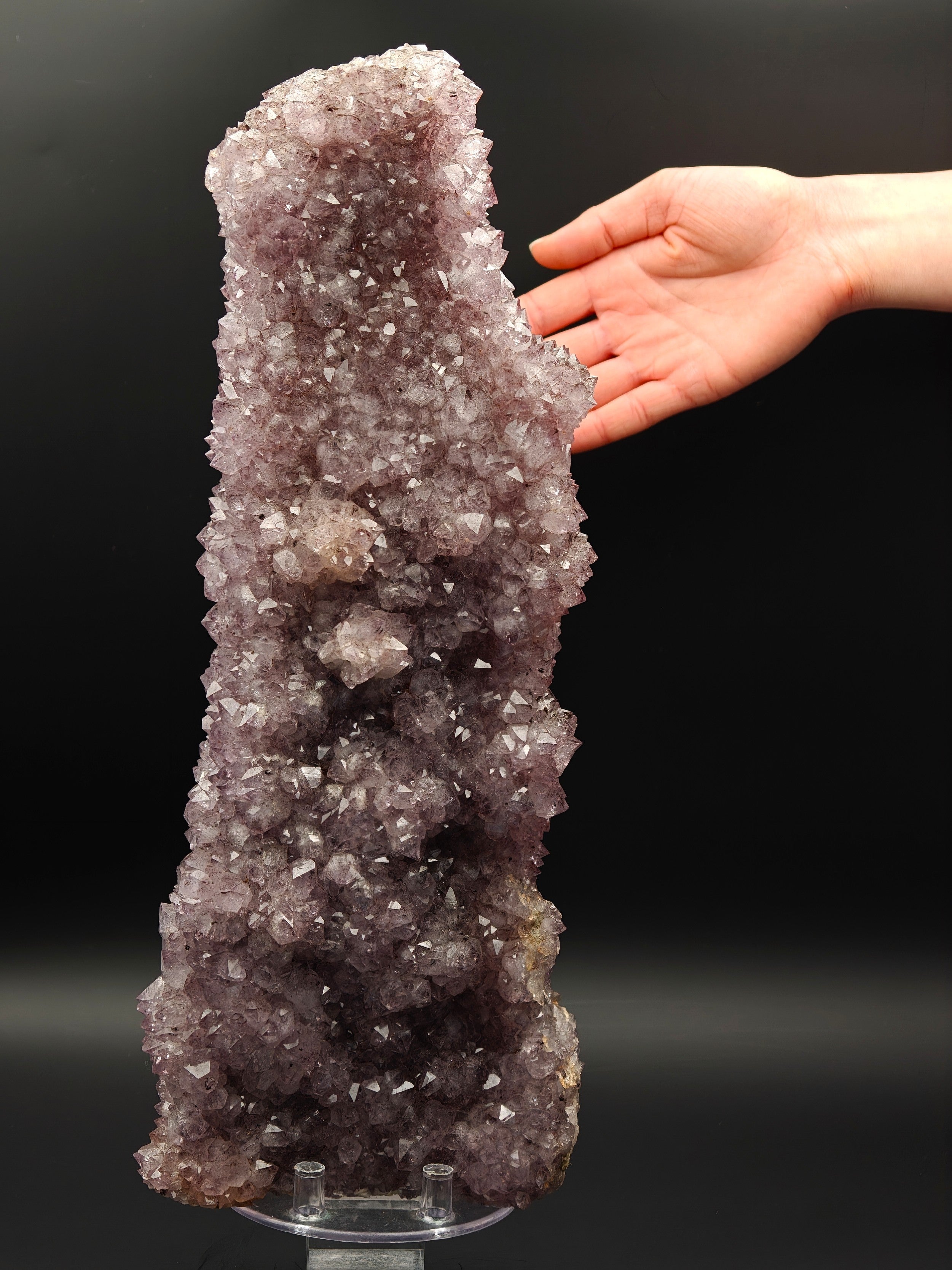 AMETHYST – Bifacial 37cm Cluster, Purple Crystals, Minas Gerais, Brazil