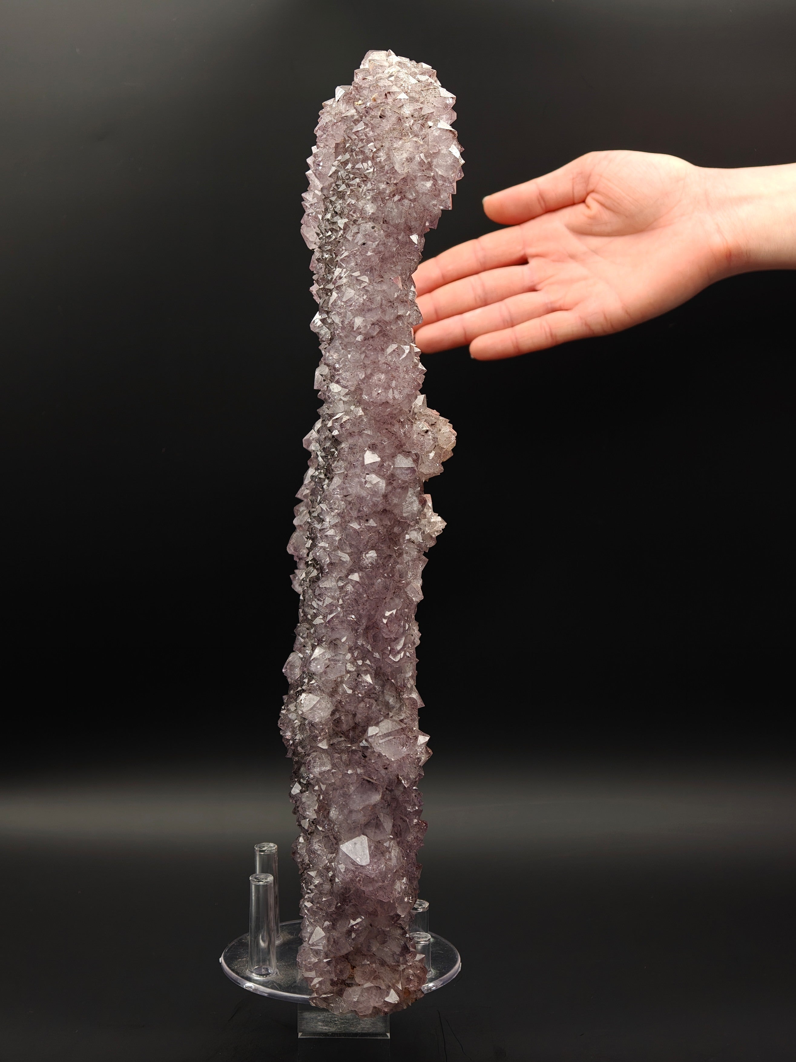 AMETHYST – Bifacial 37cm Cluster, Purple Crystals, Minas Gerais, Brazil
