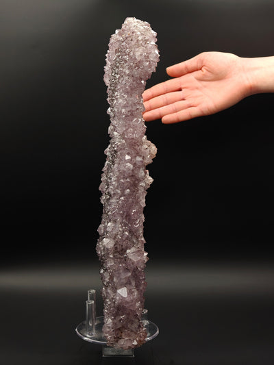 Narrow side profile of bifacial Amethyst cluster, Minas Gerais, Brazil